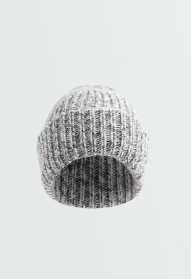 Flecked knit beanie — GREY 2
