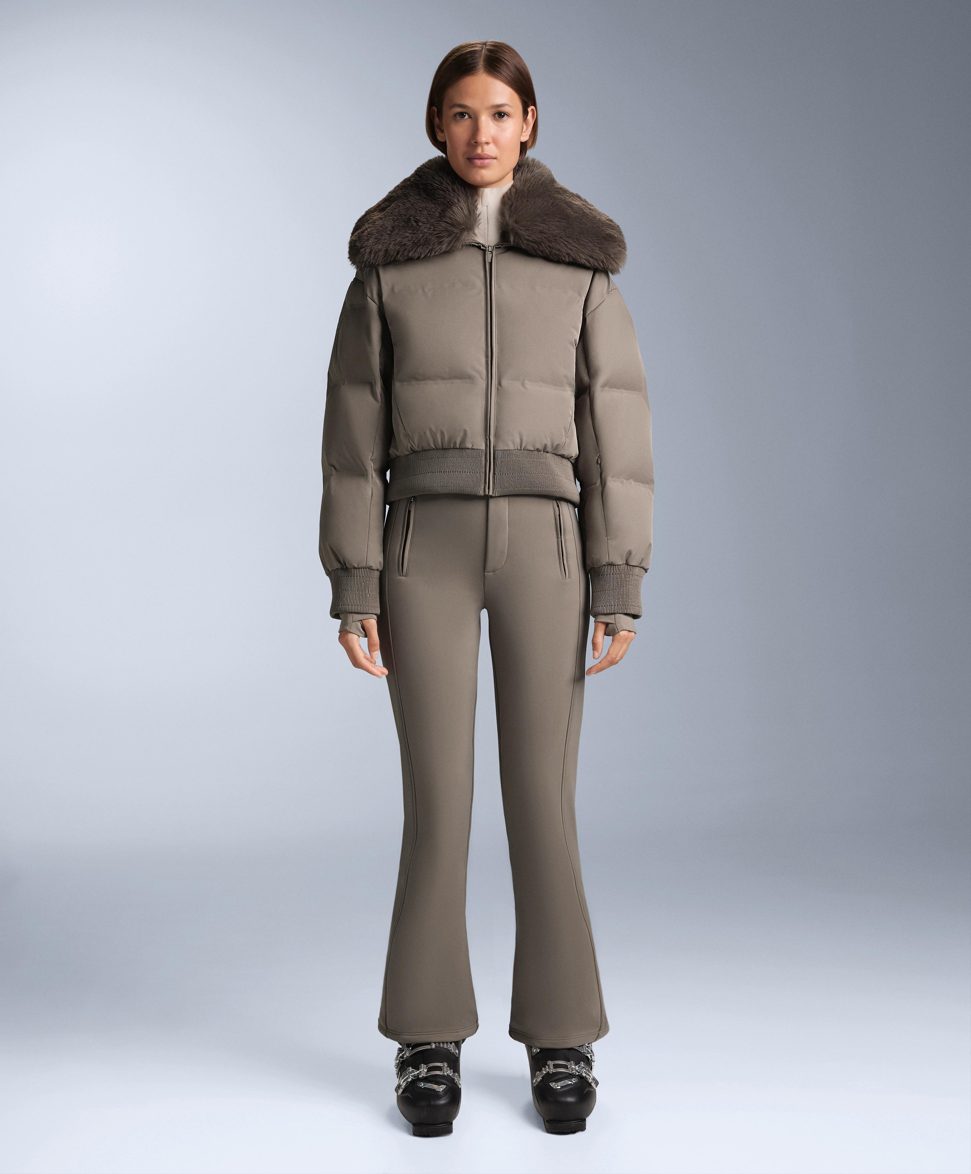 MINARDI PIUME SKI water-resistant 80% down and 20% feather jacket — DARK TAUPE