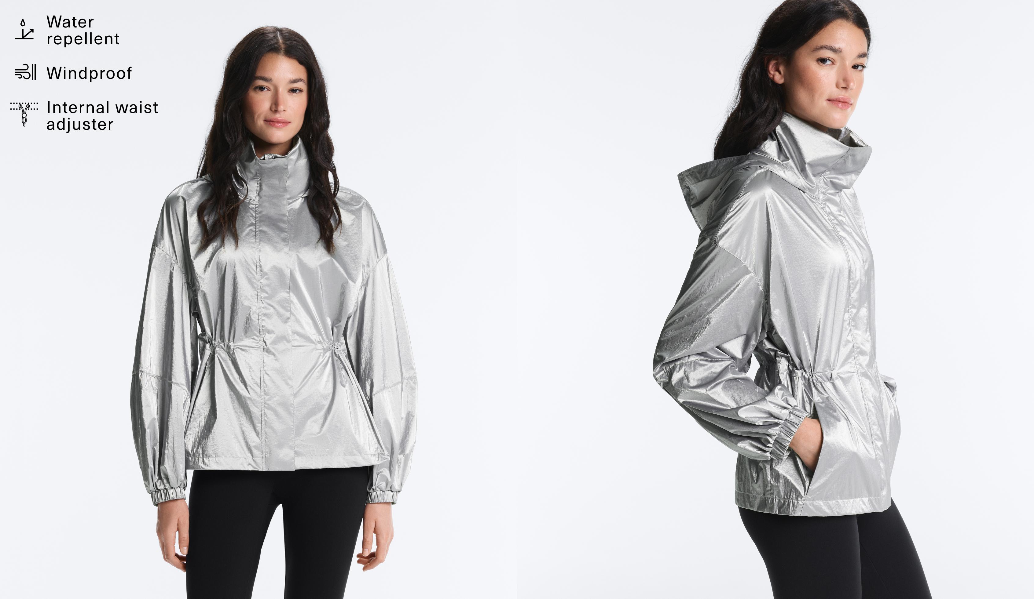 Water-repellent jacket with metallic effect — GREY