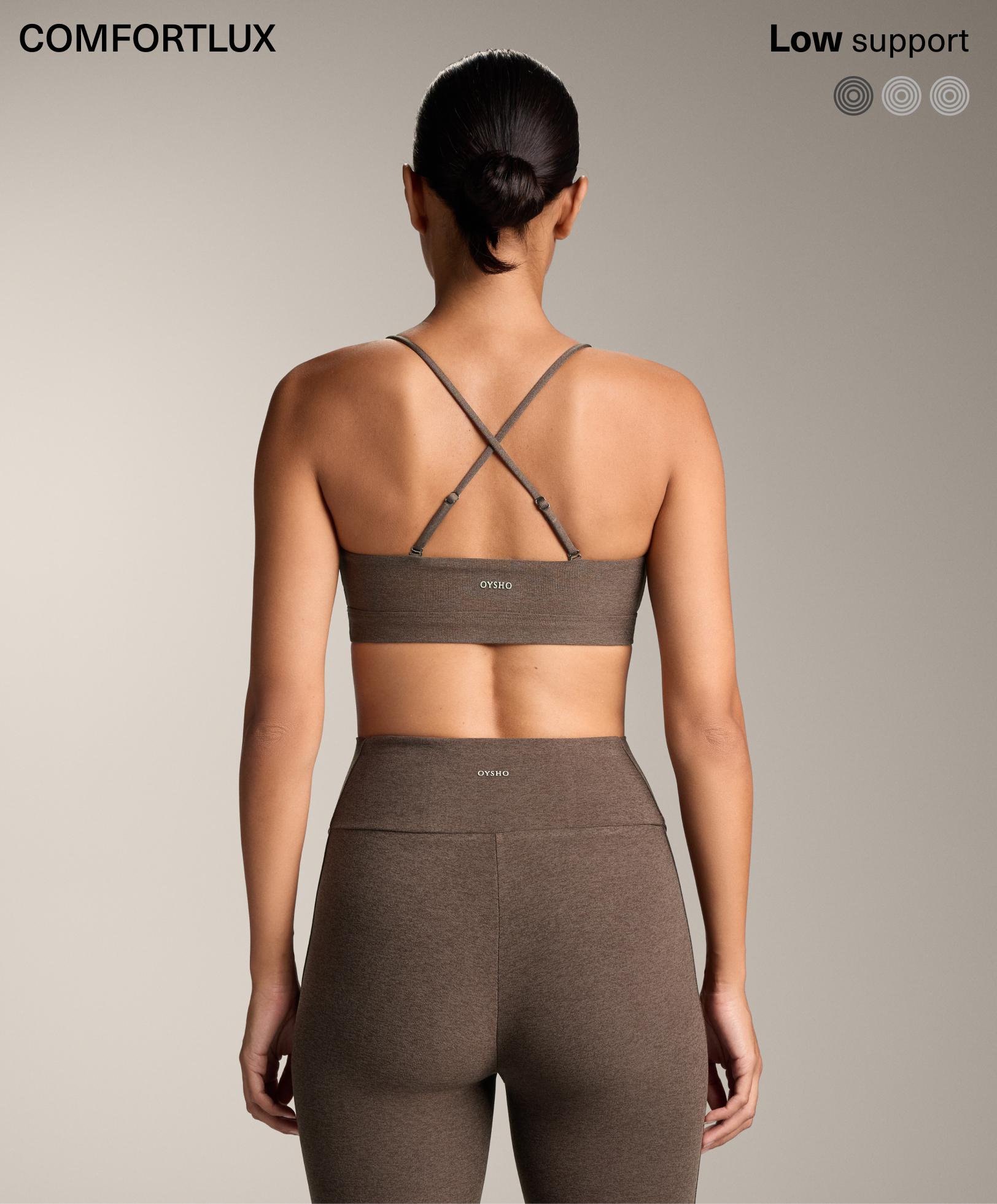 Comfortlux sportbeha met gekruiste bandjes en laag ondersteuningsniveau Comfortlux sportbeha met gekruiste bandjes en laag ondersteuningsniveau