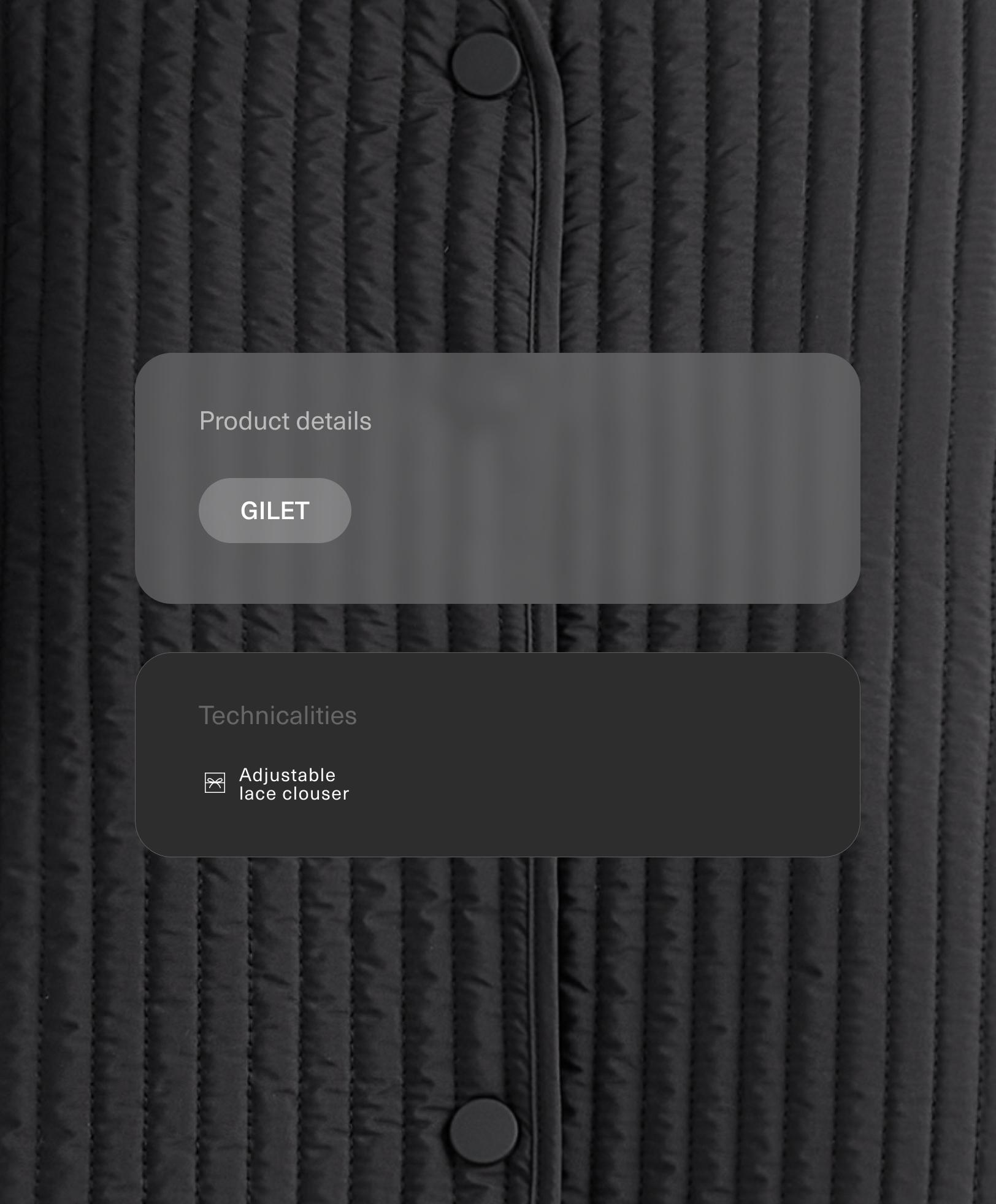 Thin padded nylon gilet