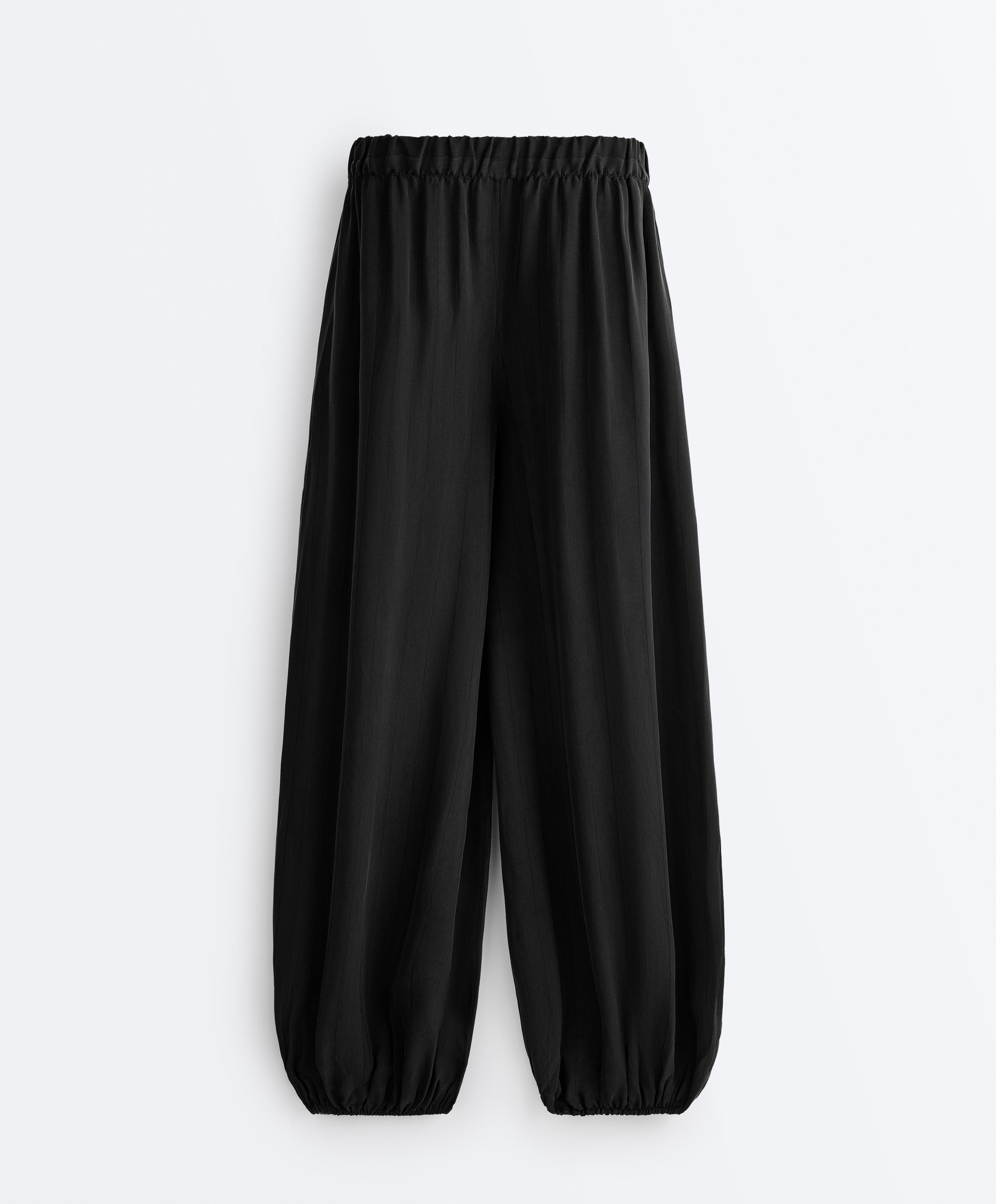 100% Cupro bloomer trousers — BLACK