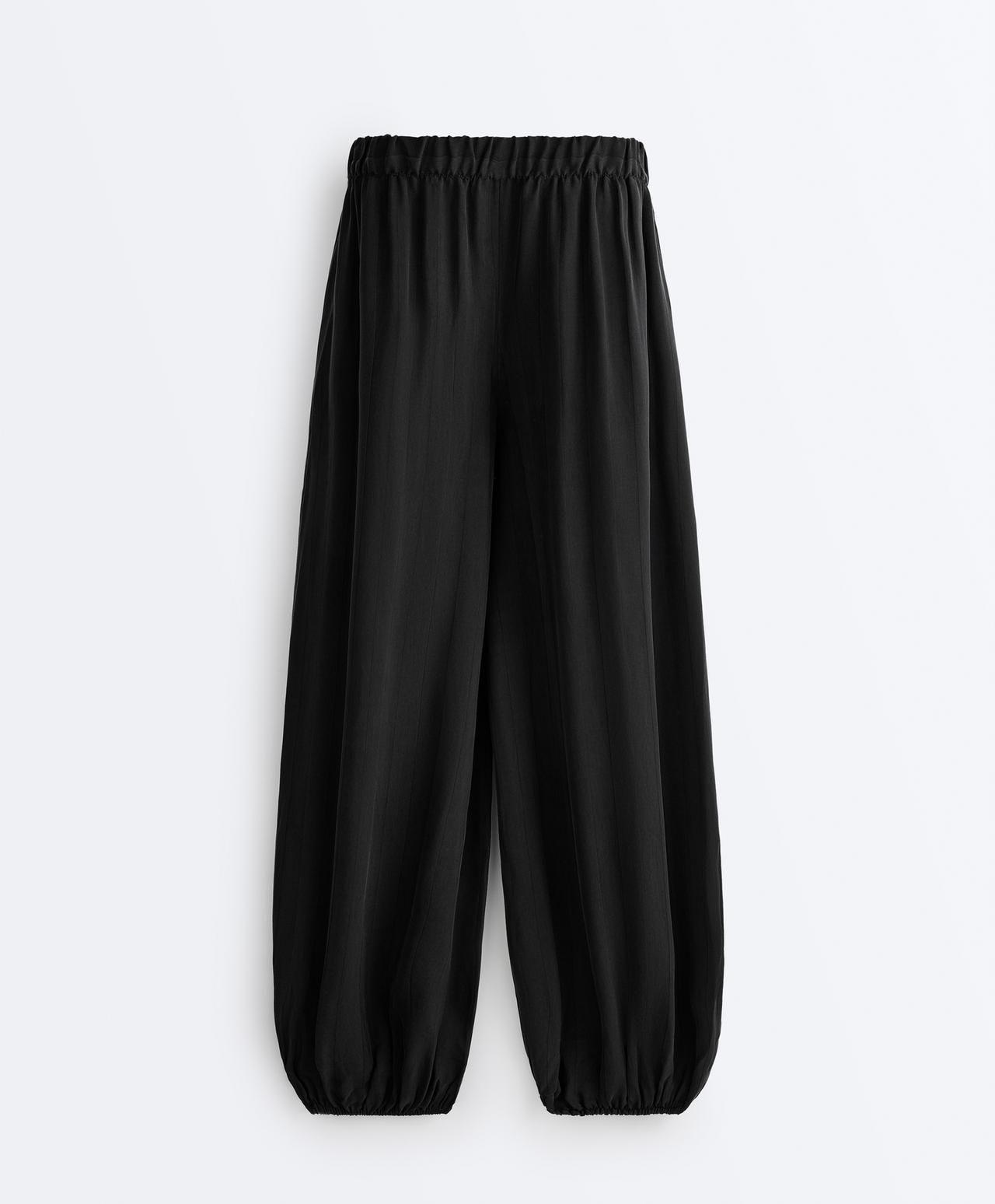 100% cupro trousers — BLACK