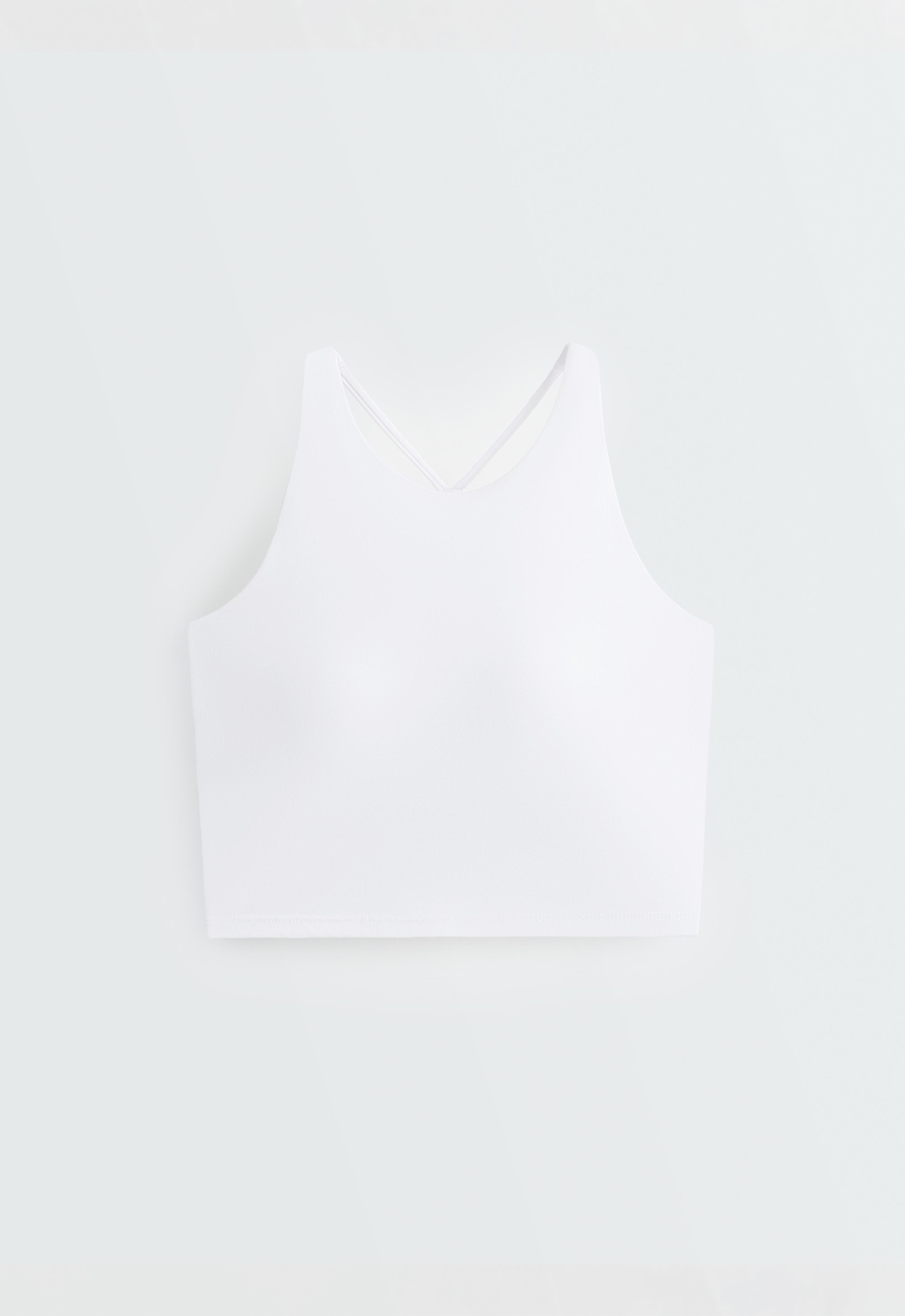 Comfortlux strappy tank top with cups — WHITE 