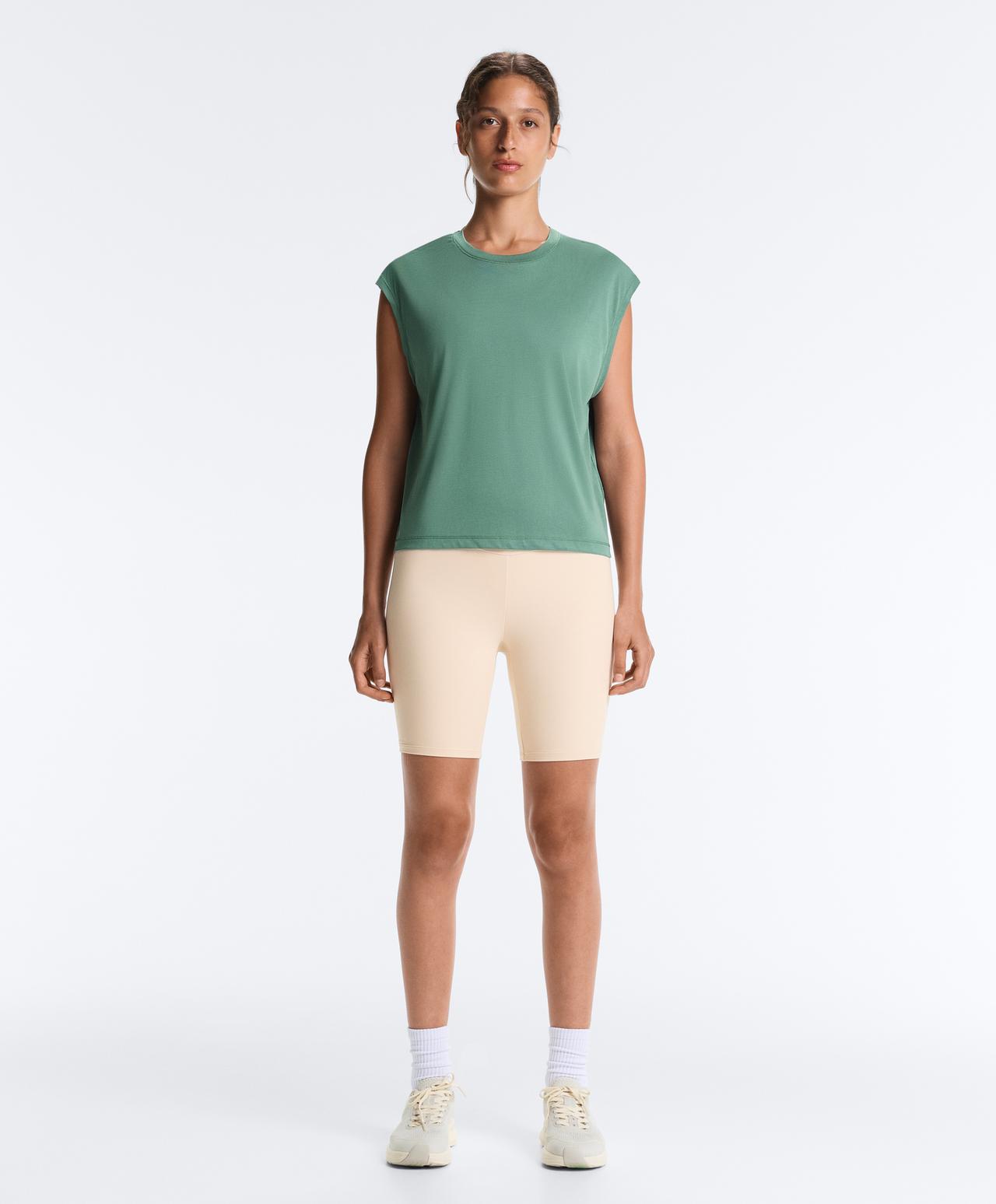 Modal blend sleeveless T-shirt — GREEN