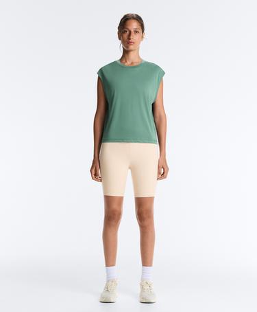 Modal blend sleeveless T-shirt — GREEN 2