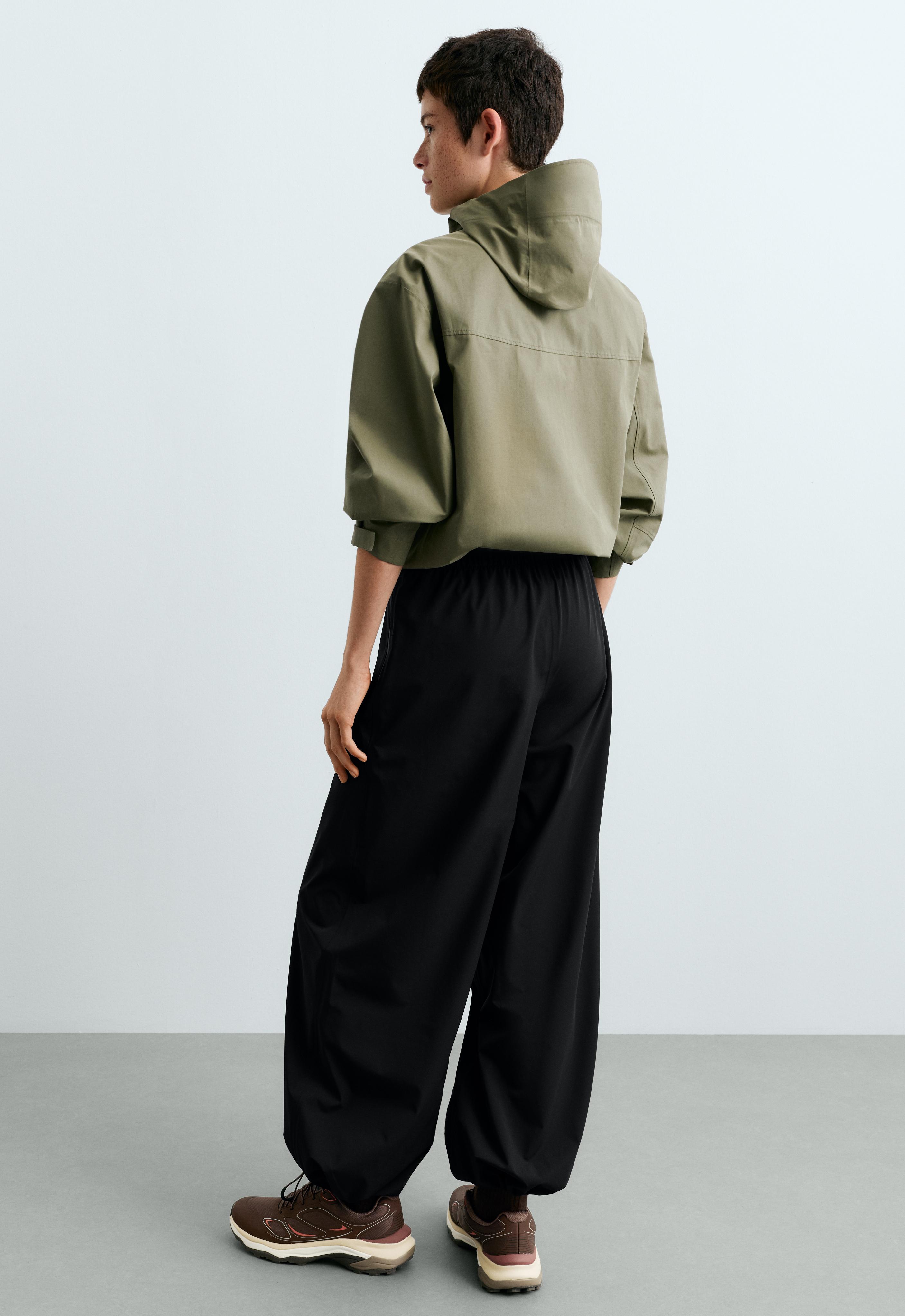 10k waterproof balloon trousers — BLACK