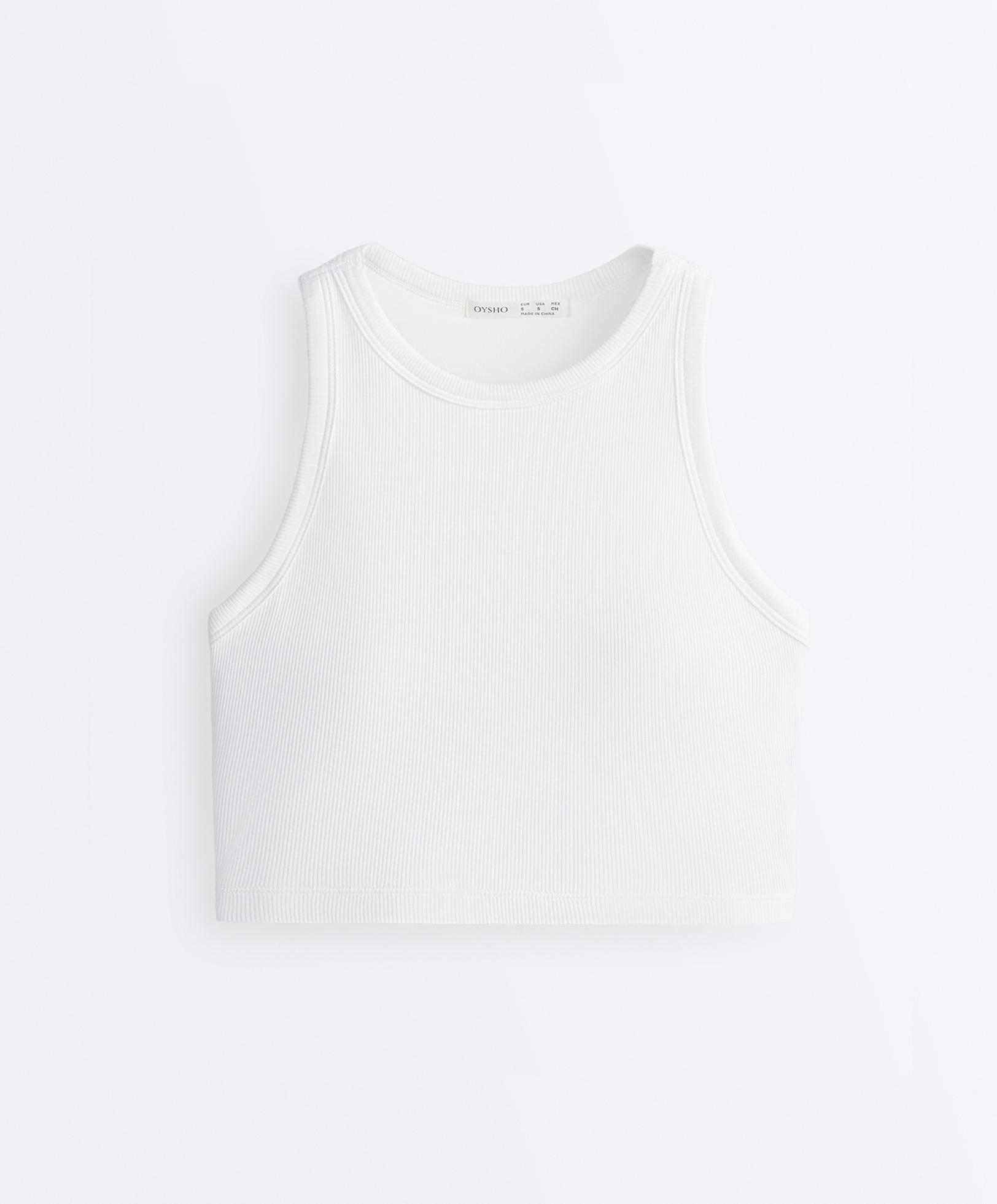 Modal blend tank top with cups — WHITE