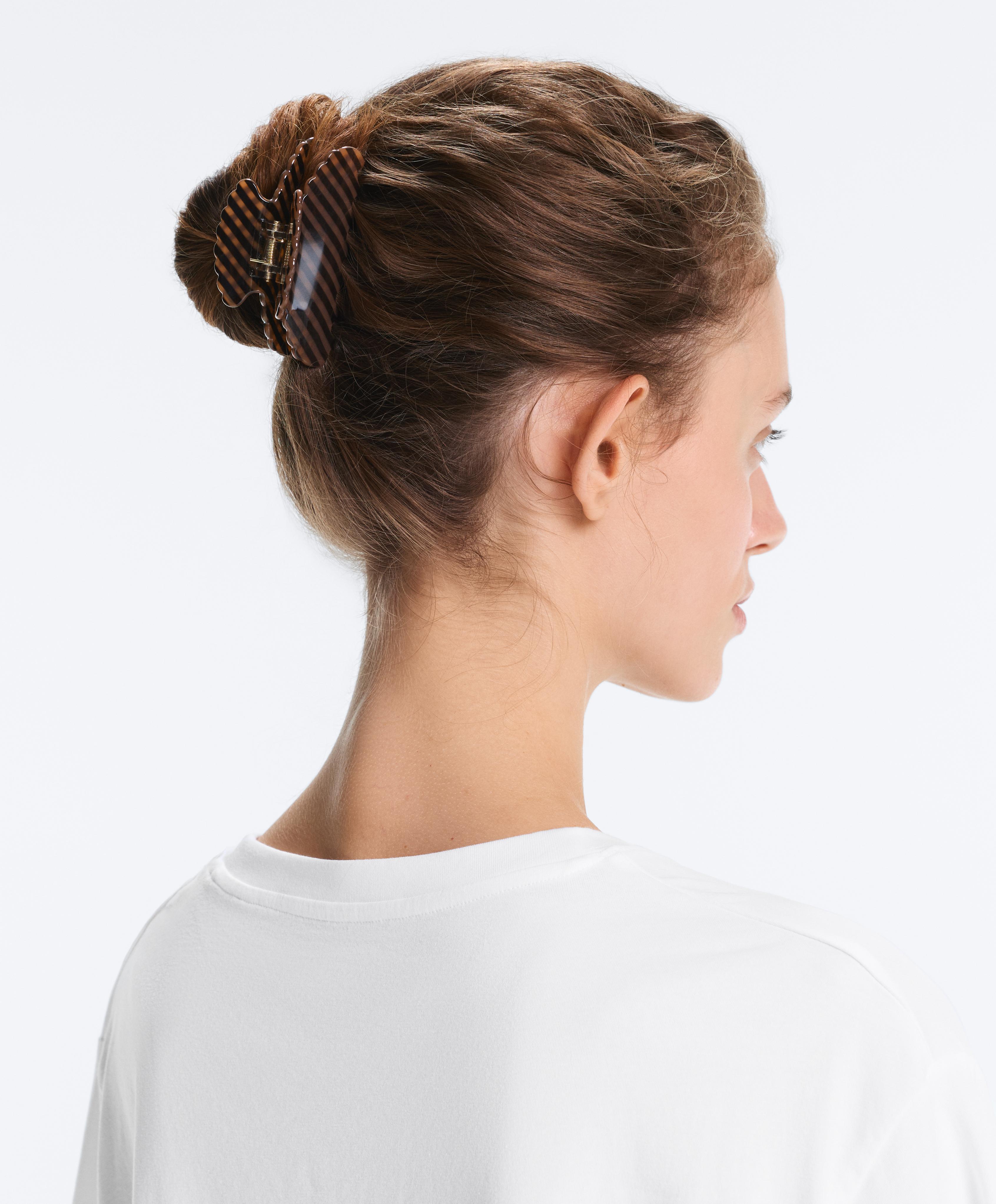 Gingham hair claw — COPPER