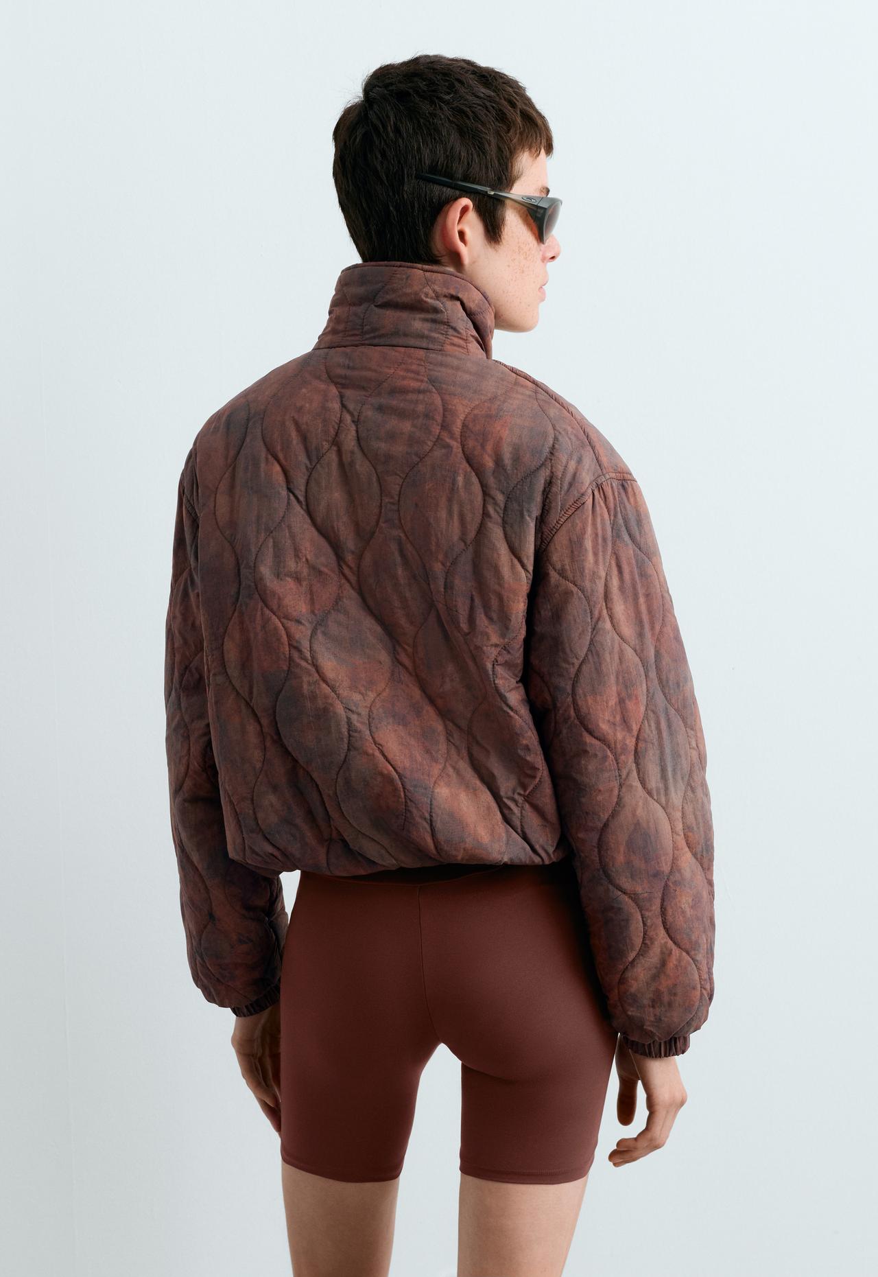Printed FELLEX® AEROGEL short padded jacket — RUSSET MOCHA