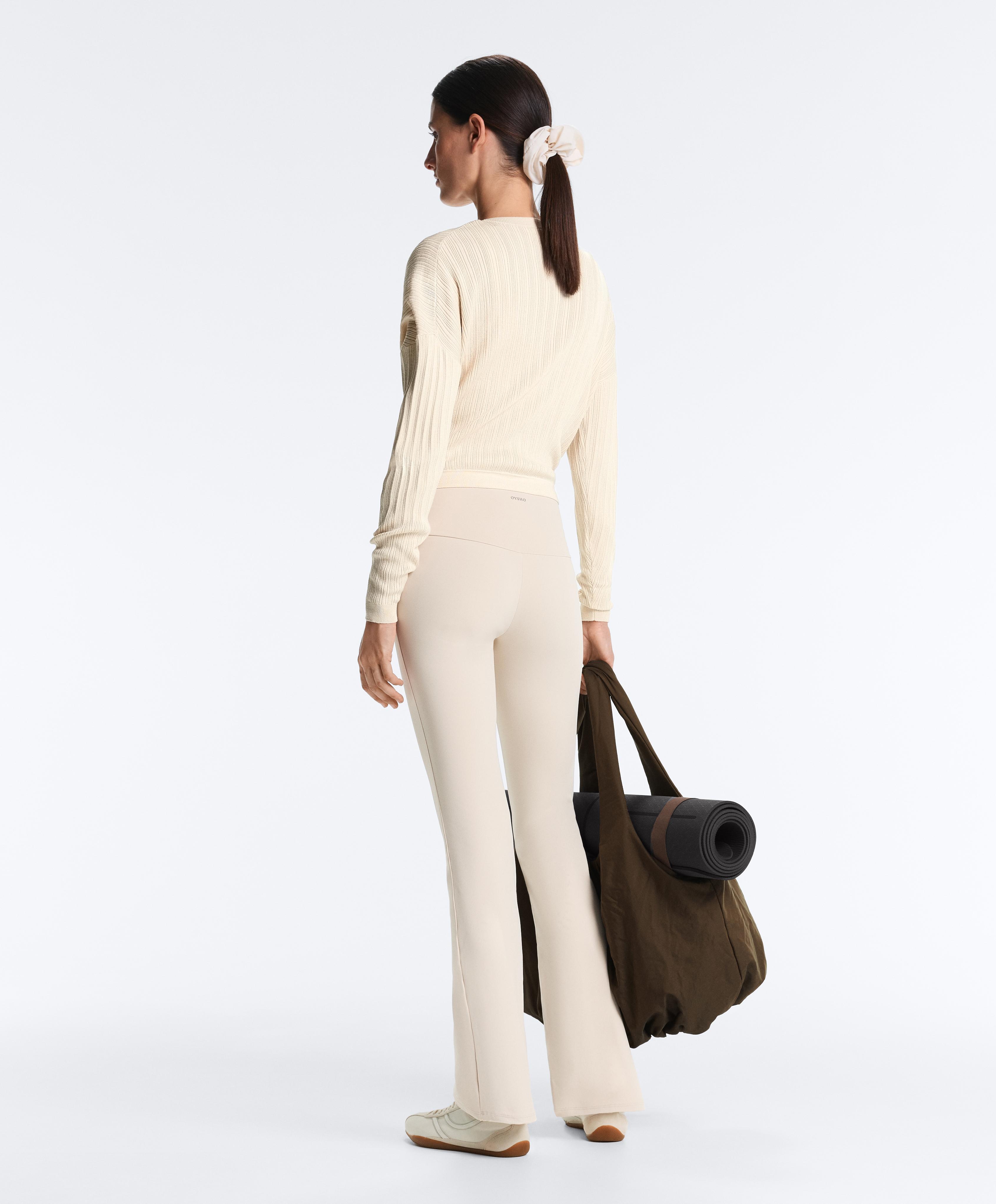 Crossed rib knit jumper — PLASTER