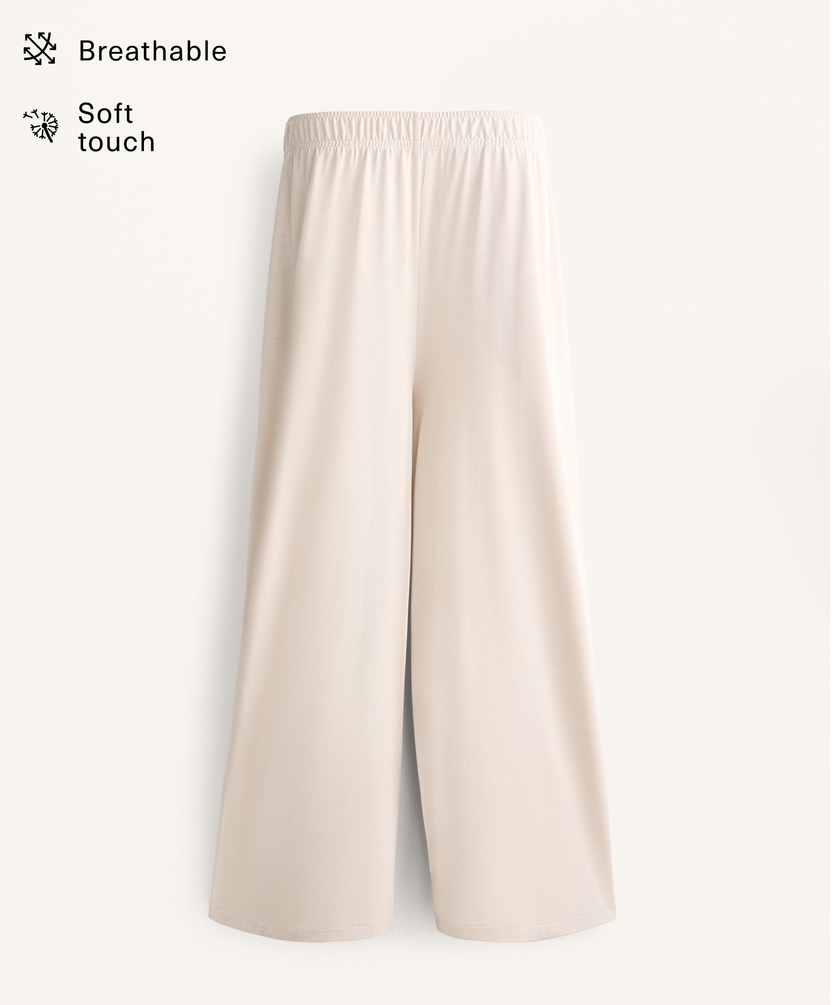 Wide-leg floaty crop trousers with soft-touch modal