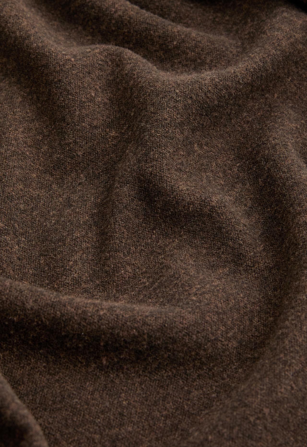 Herringbone zip jacket — BROWN