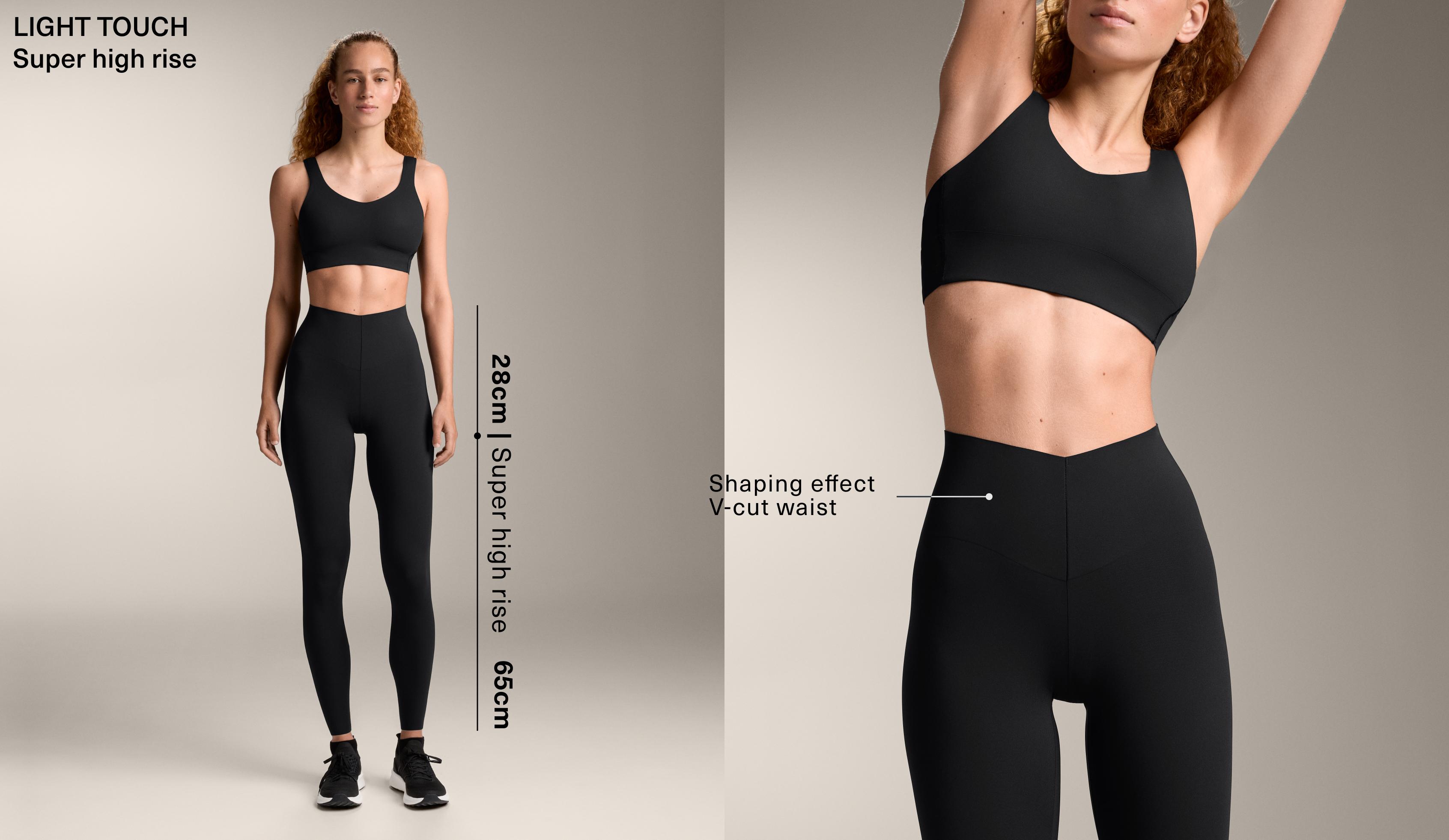 V-cut light-touch super high rise 65cm ankle-length leggings