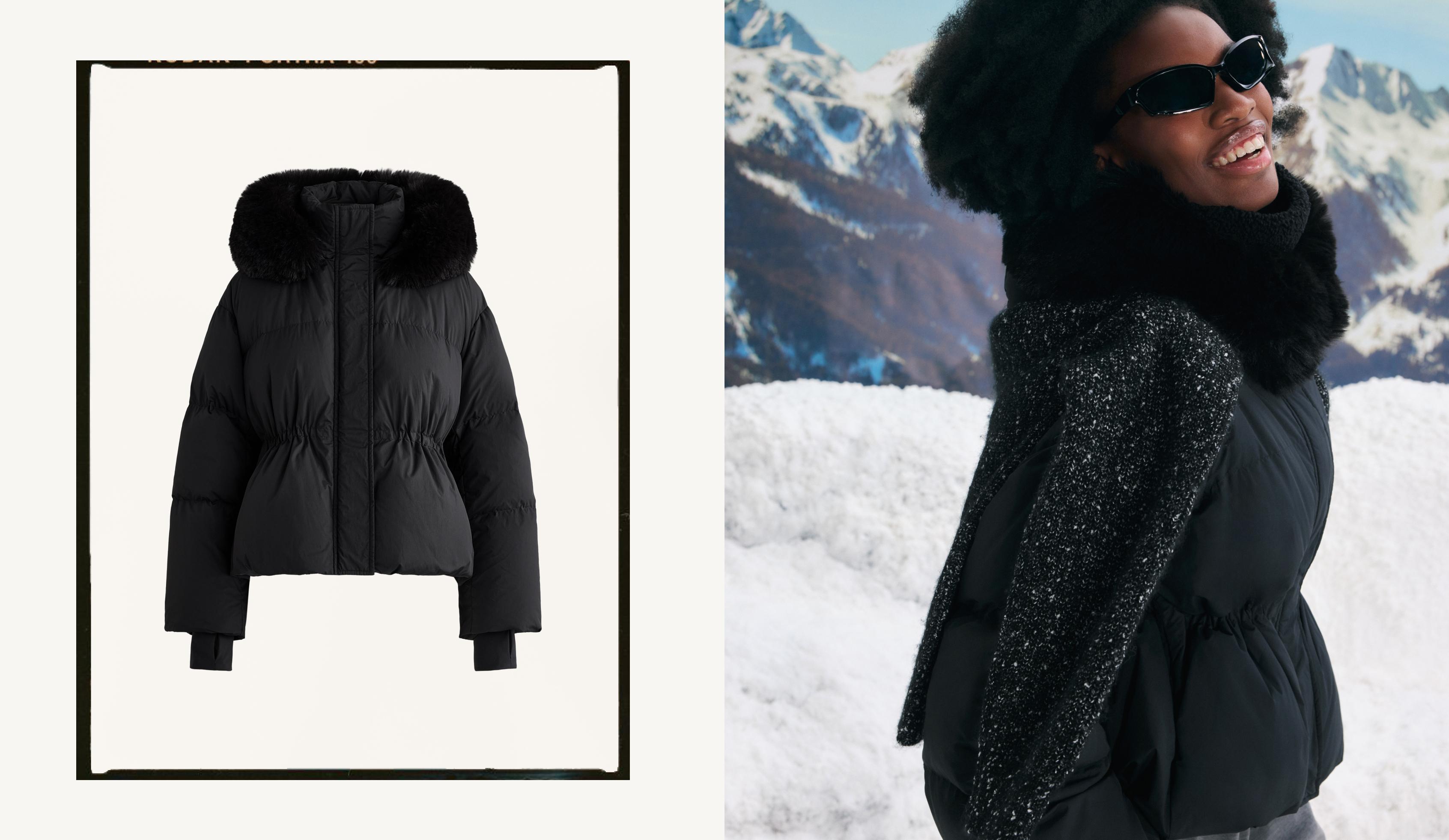 Short 100% down padded jacket — BLACK