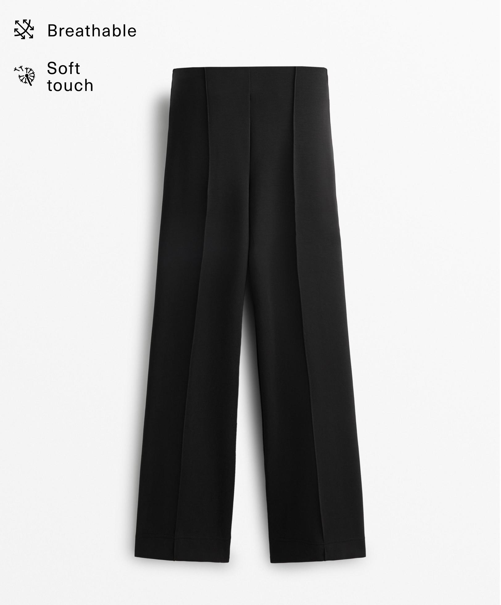 Straight-leg trousers with modal and crease