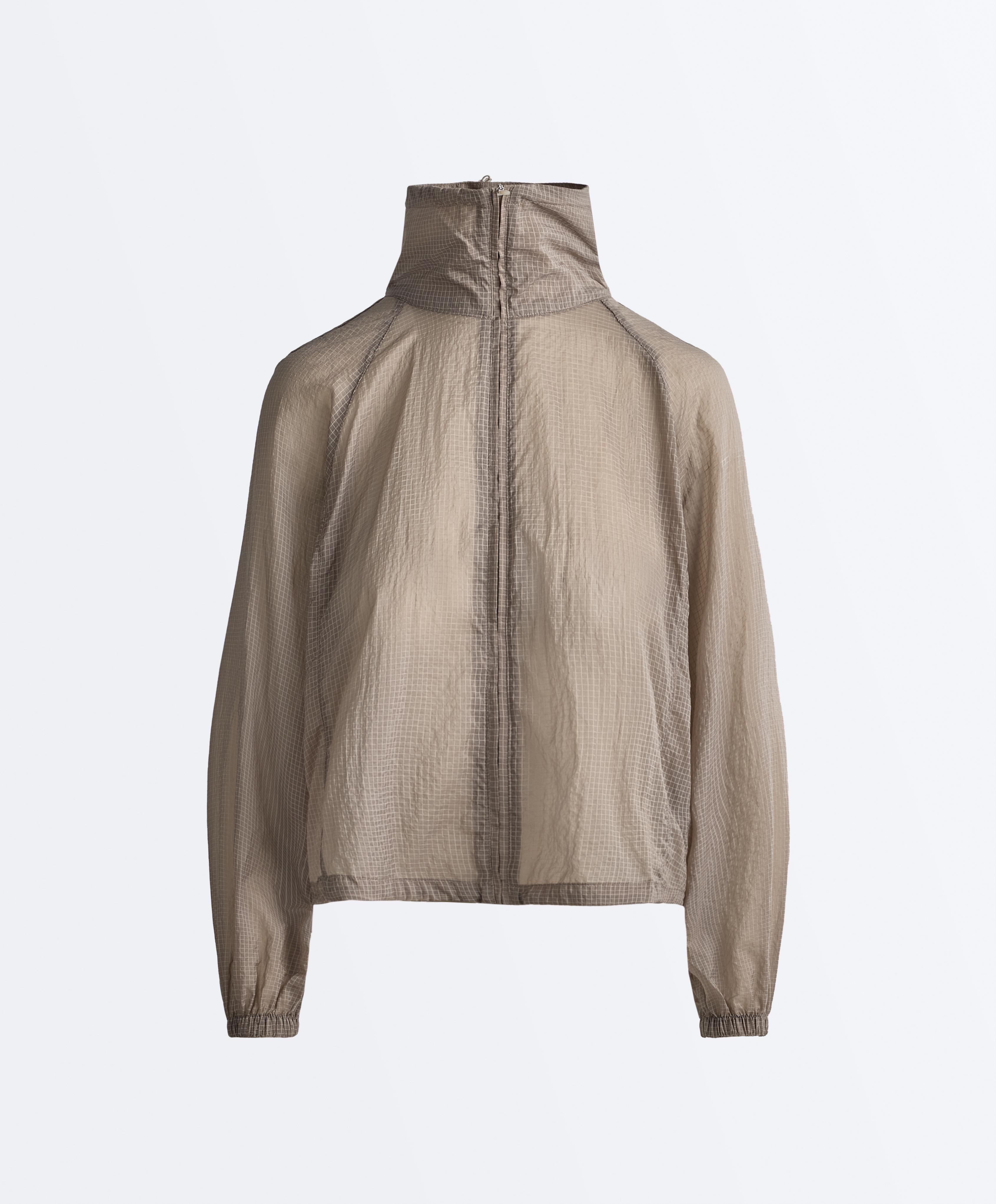Check track jacket — MINK GREY