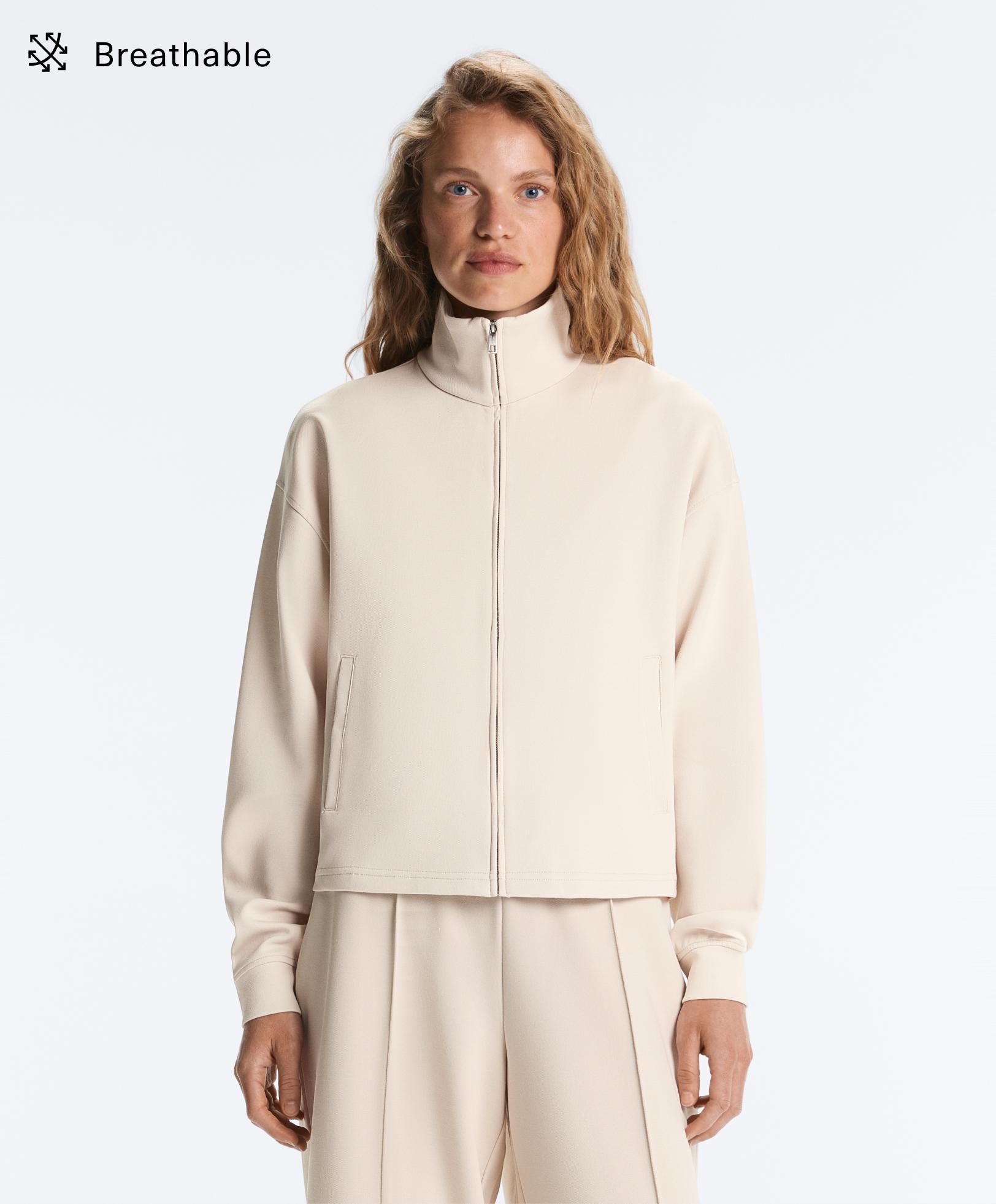 Chaqueta cuello subido piqué con algodón Chaqueta cuello subido piqué con algodón