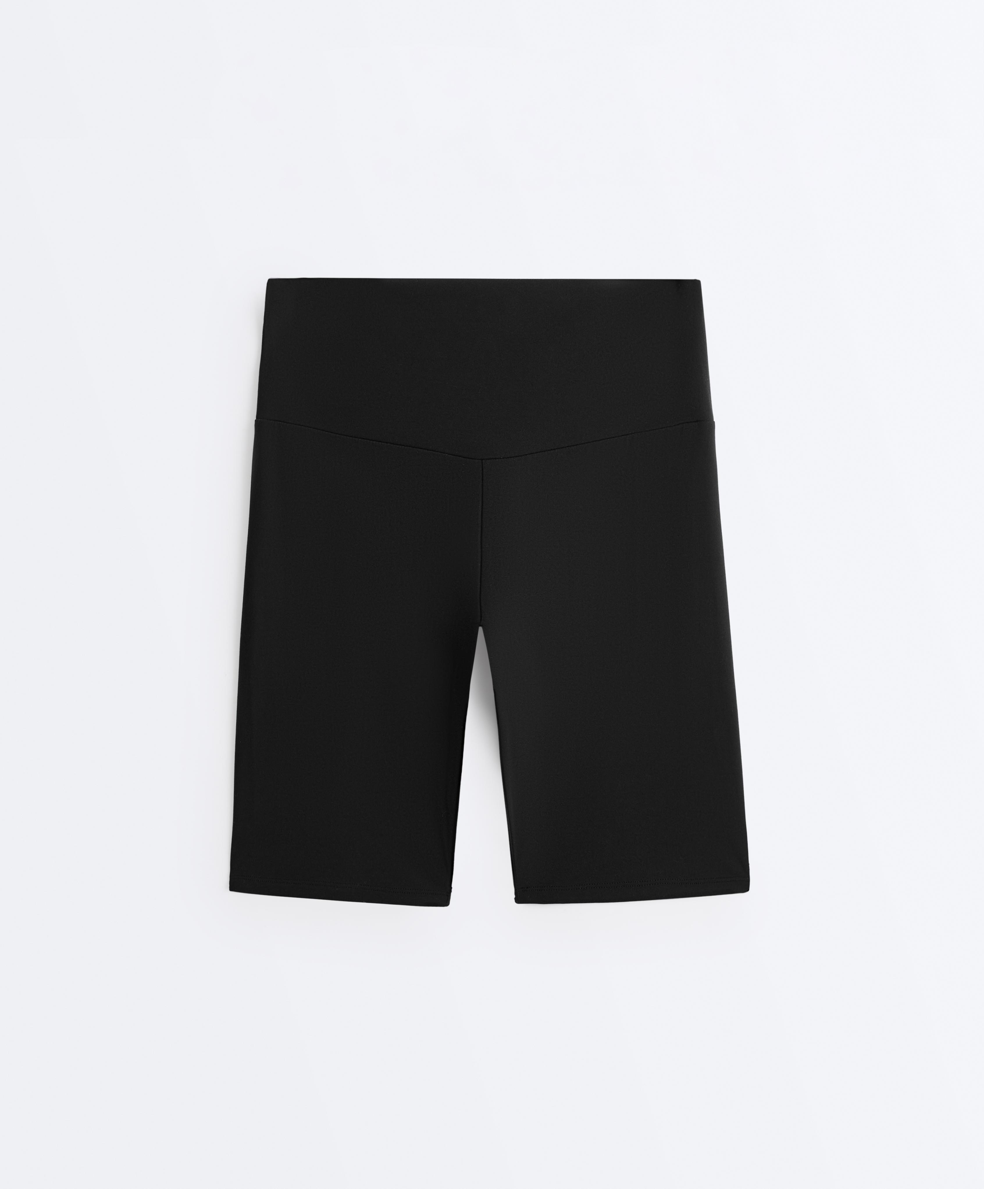 Comfortlux high-rise 20cm biker leggings — BLACK