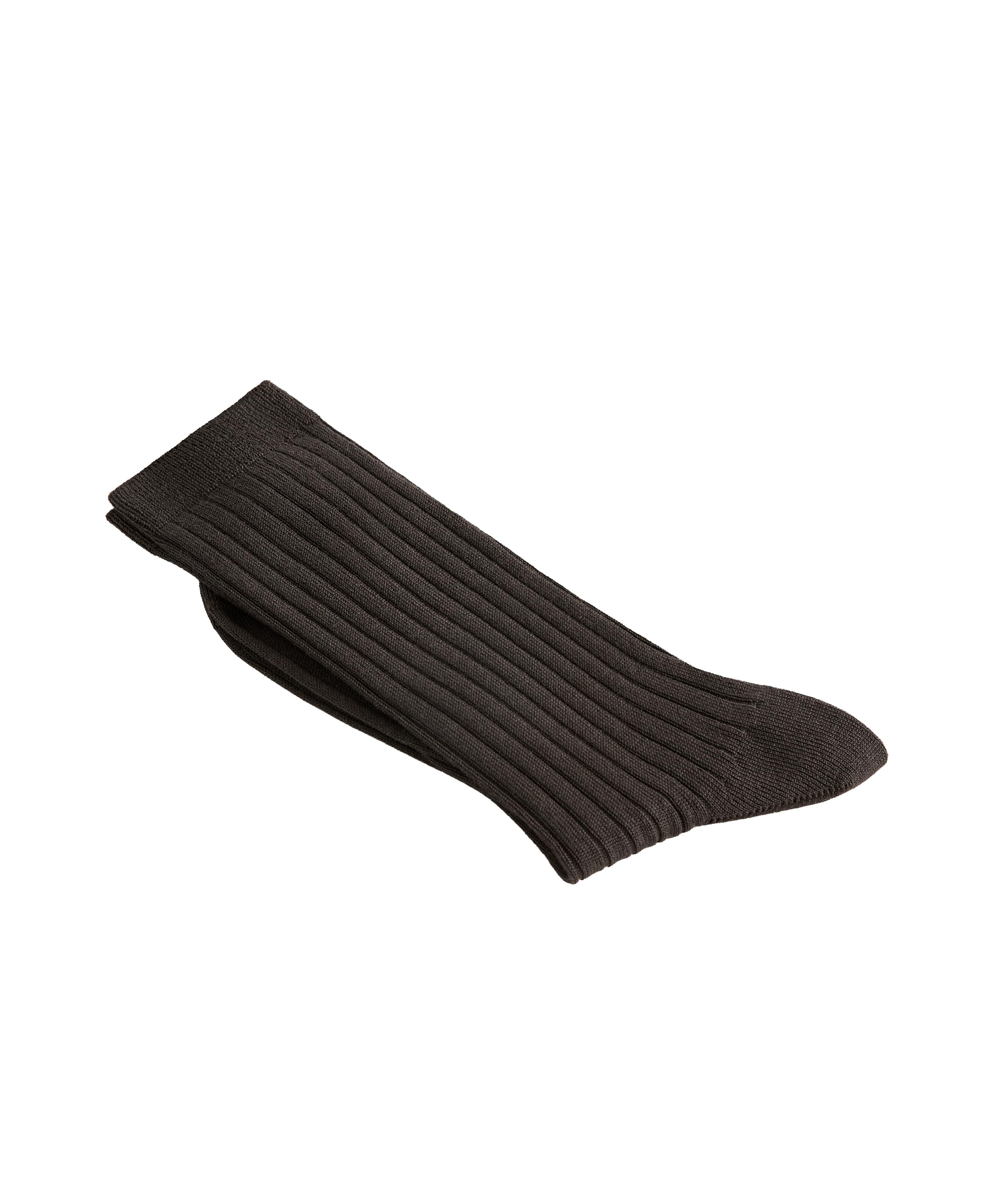 Classic Rib silk blend sock — CHOCOLATE