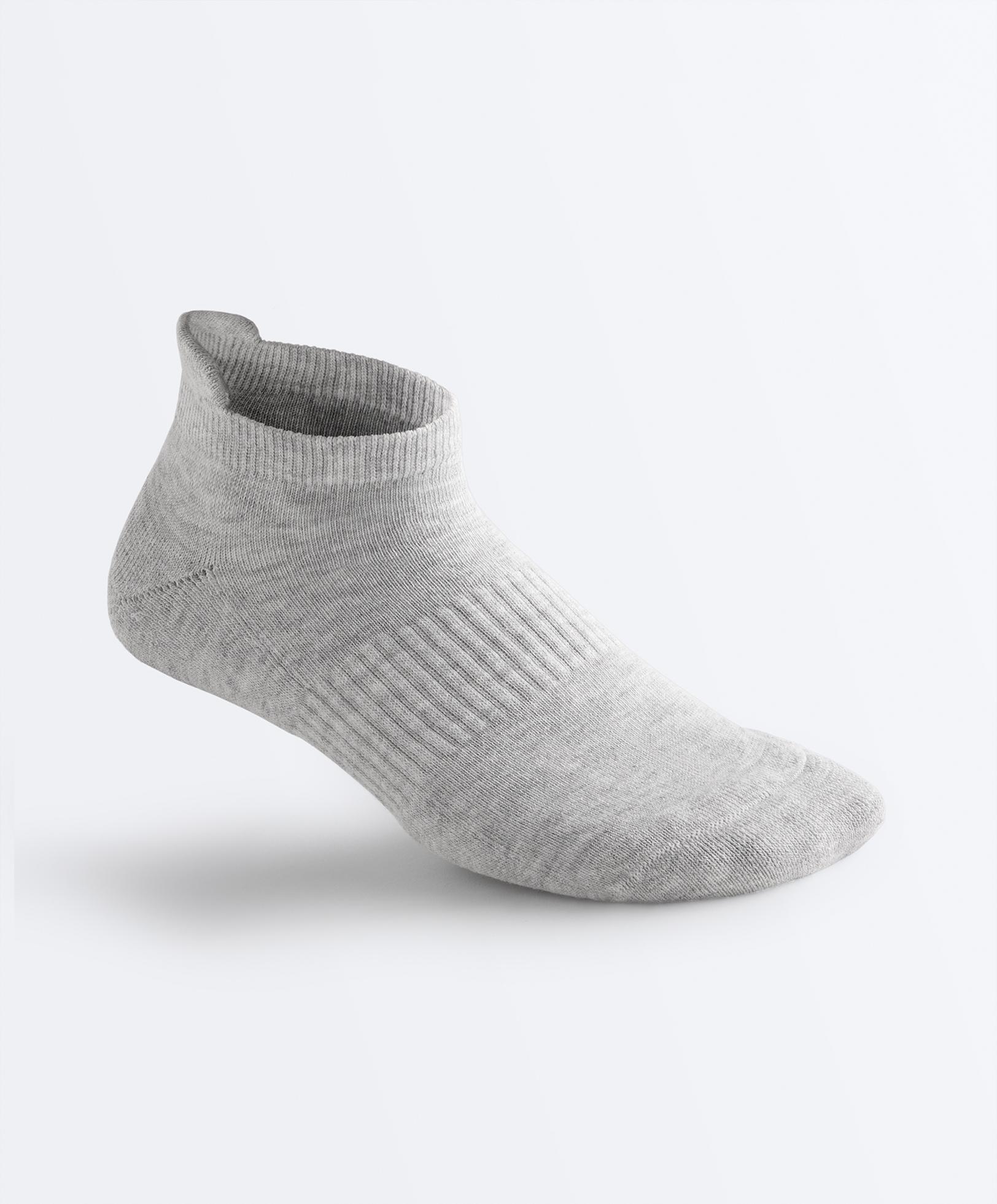 3 pairs of tab cotton blend sports sneaker socks — PALE GREY MELANGE
