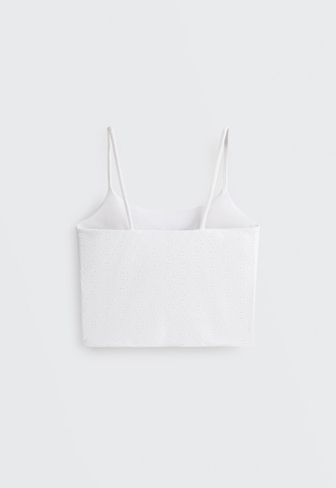 Embroidered comfortlux tank top — WHITE