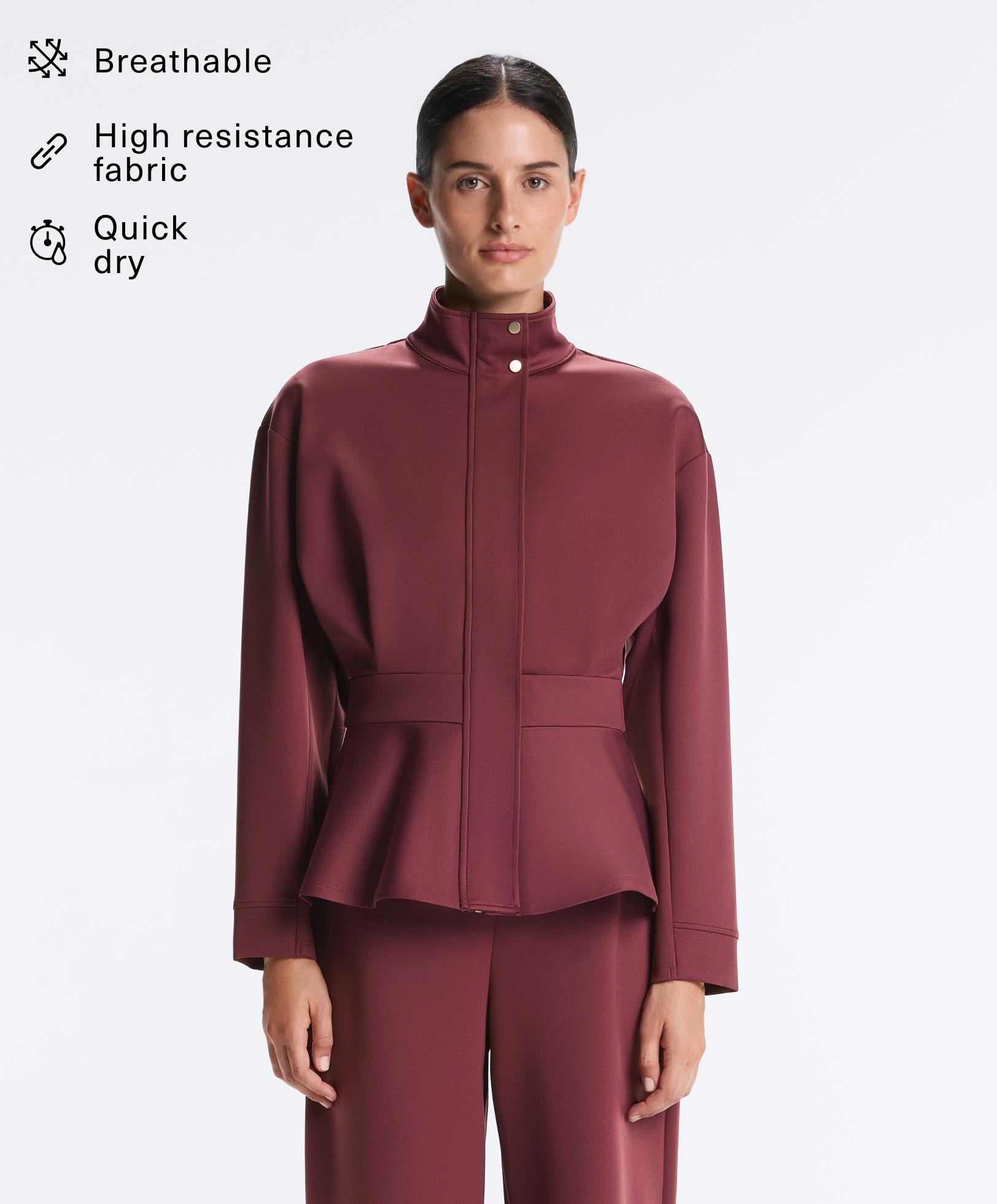 Neoprene-effect peplum jacket - Sale Neoprene-effect peplum jacket - Sale