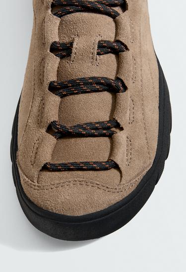 Split-leather trainers — NATURAL 6