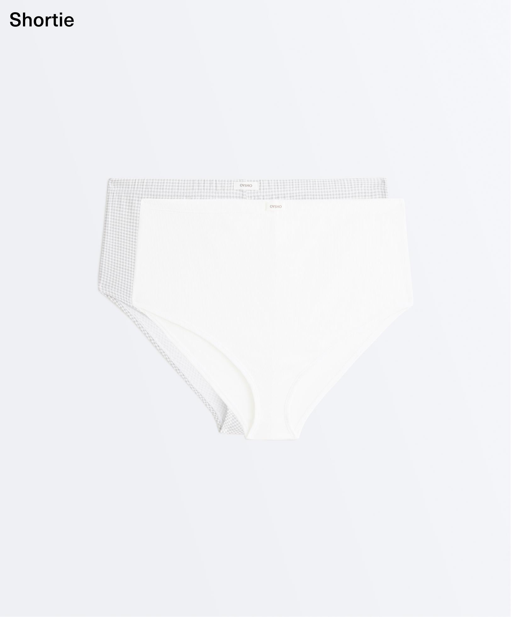 2 cotton blend logo shorties — PALE GREY