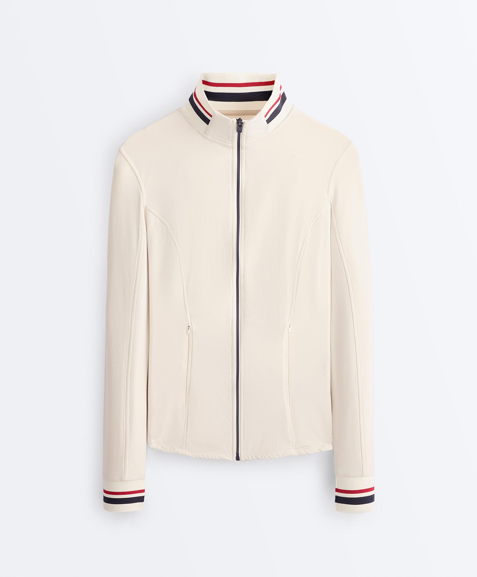 Light warm technical rubber jacket — PALE ECRU