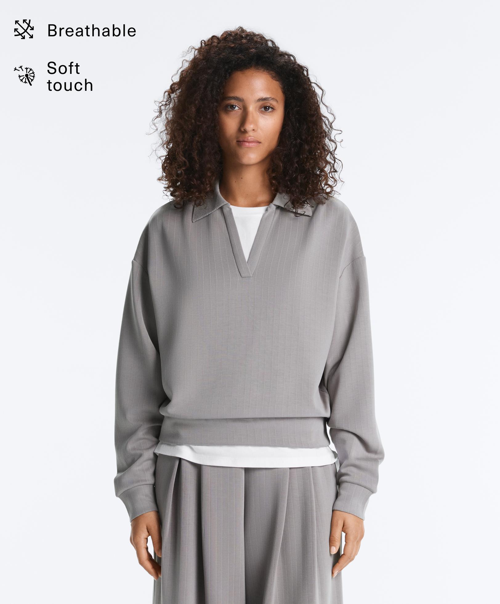 Striped polo shirt with soft touch modal