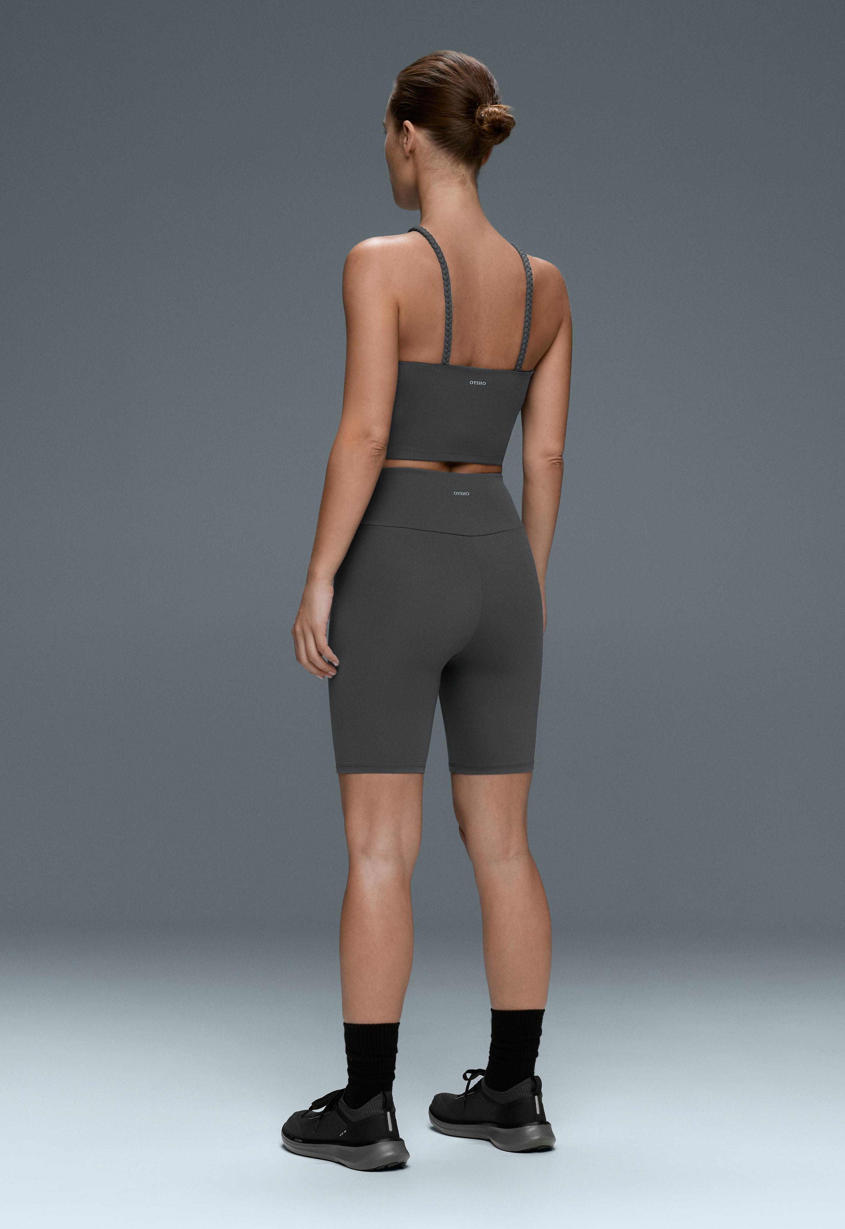 Comfortlux high-rise 20cm biker leggings — STEEL GREY