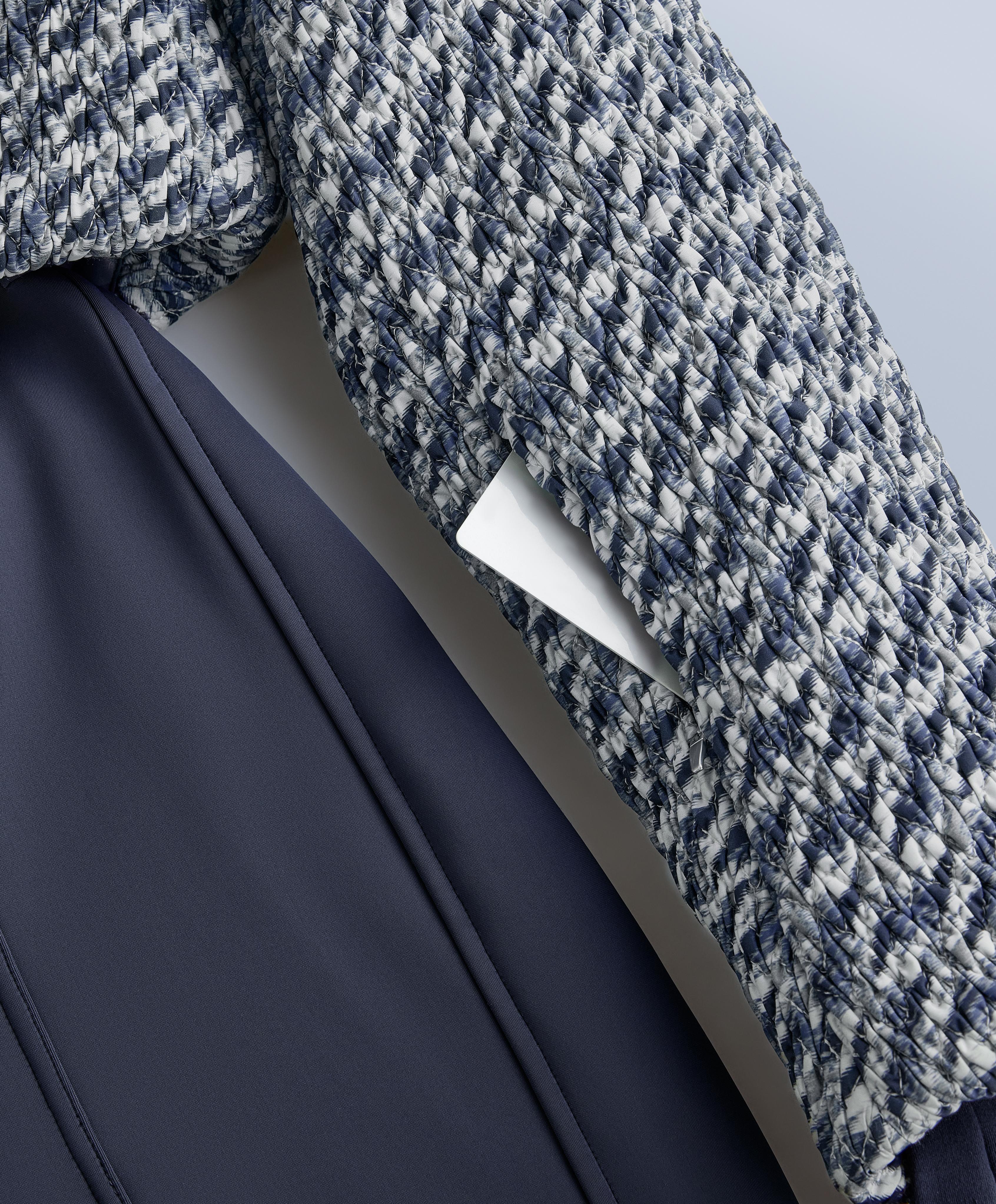 MINARDI PIUME SKI water-resistant twist padded 80% down and 20% feather jumpsuit — WASHED DARK BLUE