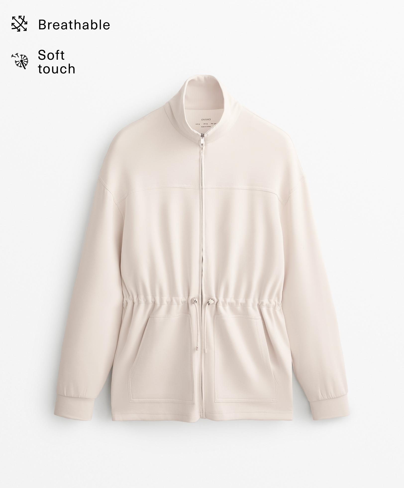 Long soft touch modal jacket with pockets