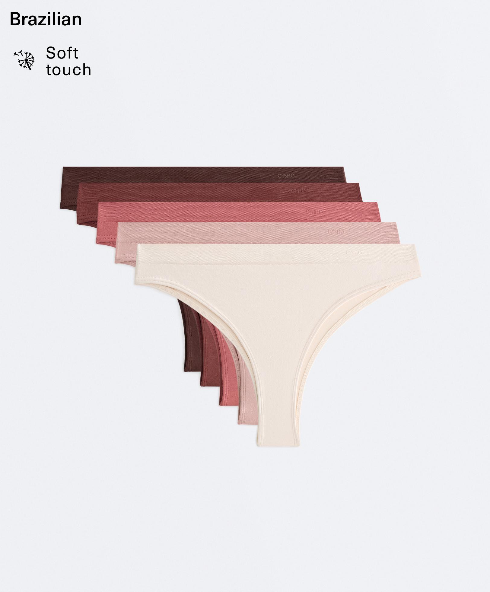 5 Seamless Brazilian Slips in Soft-Touch-Qualität mit Logo