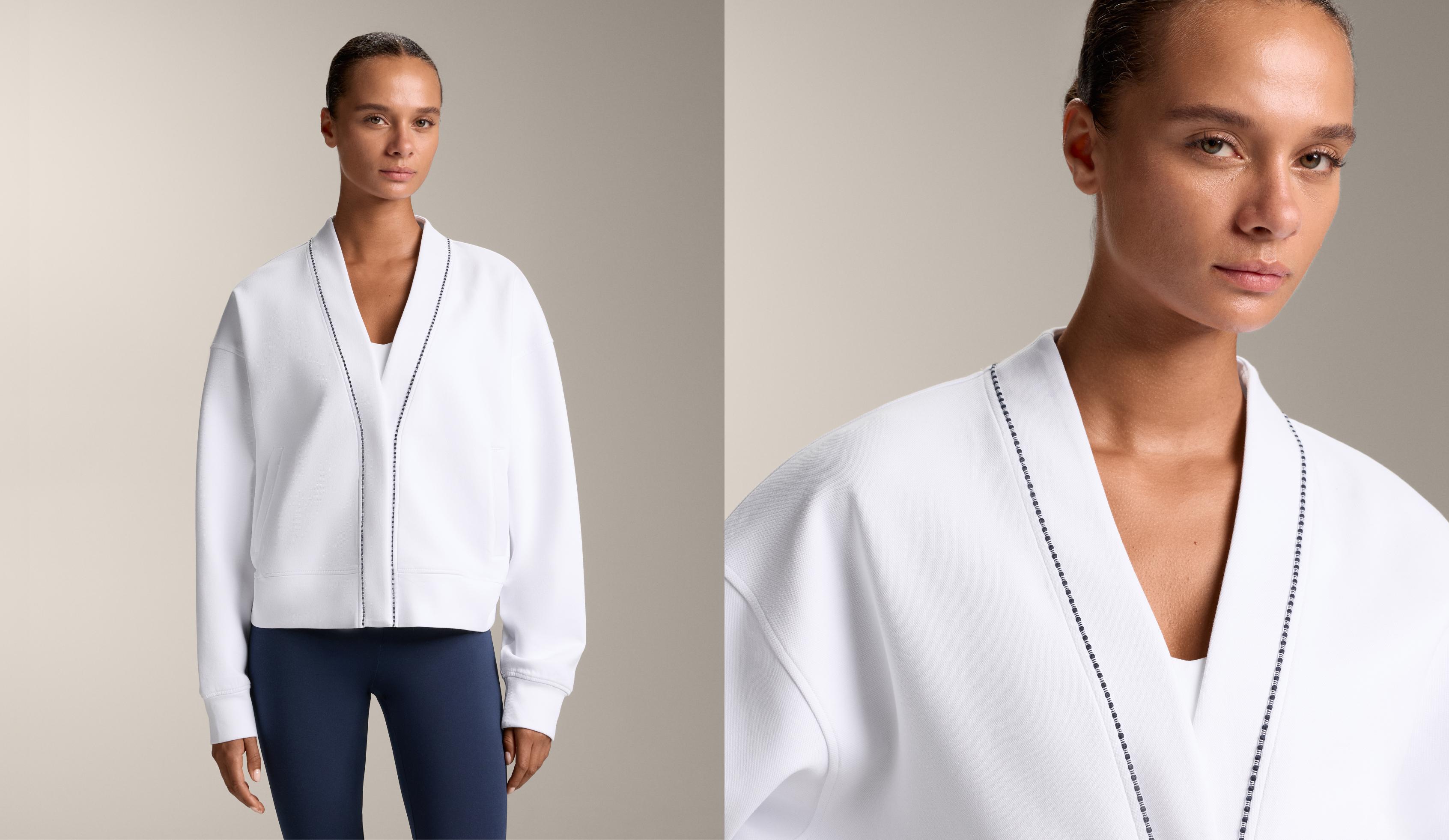 Cotton blend heavy weight piqué cardigan Cotton blend heavy weight piqué cardigan