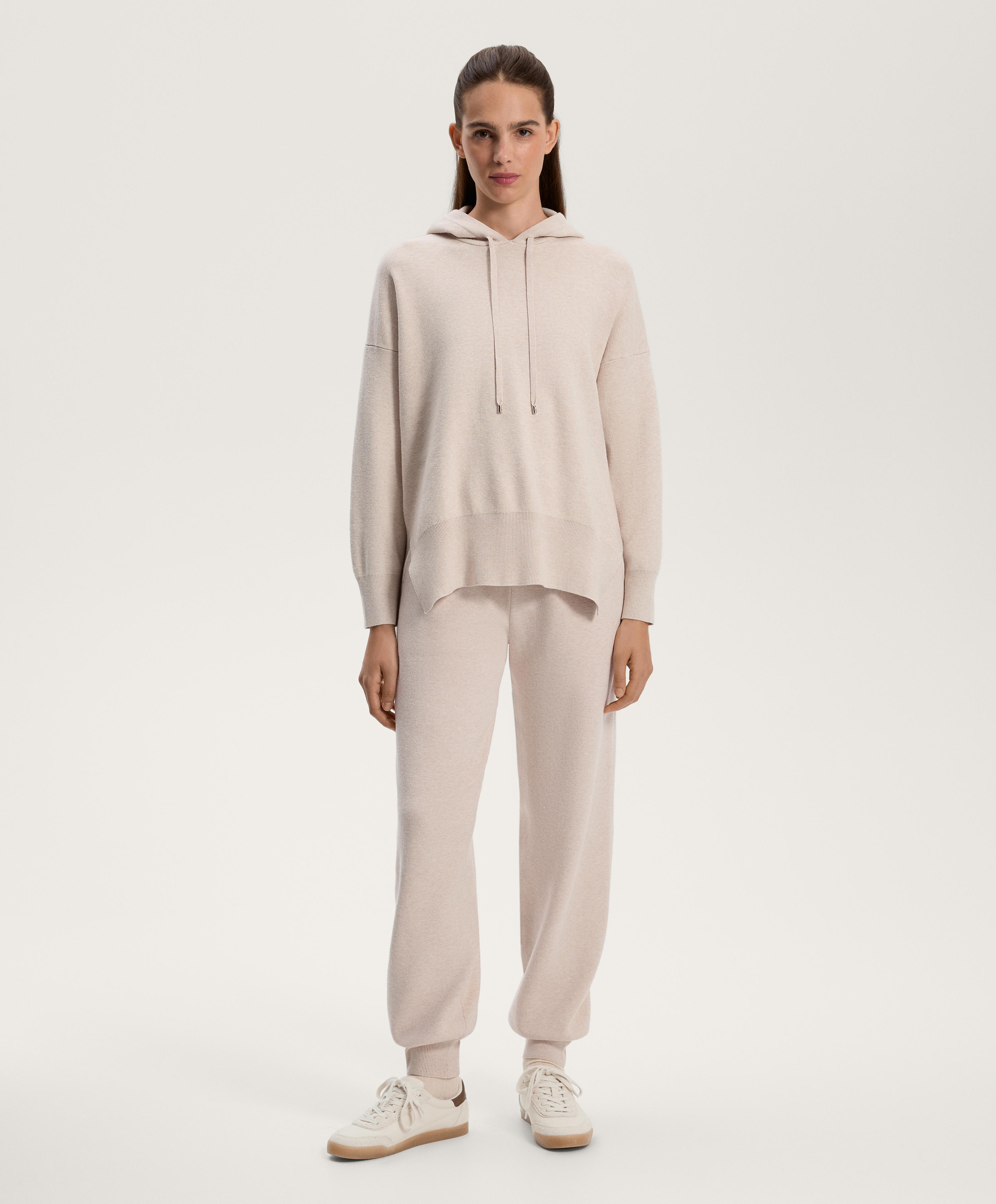 Total look örgü jogger taş rengi