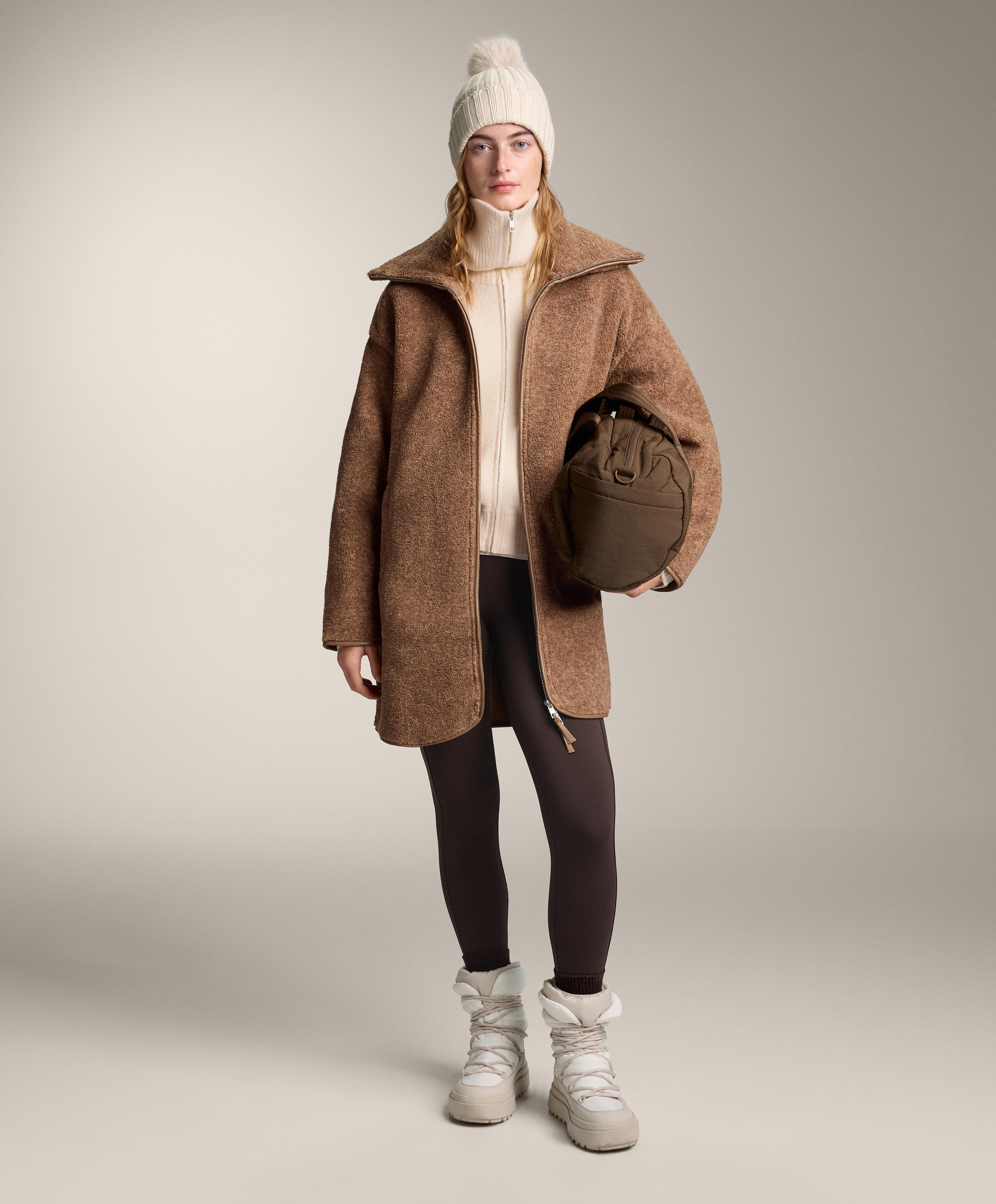 Knit jacket with high collar — ECRU