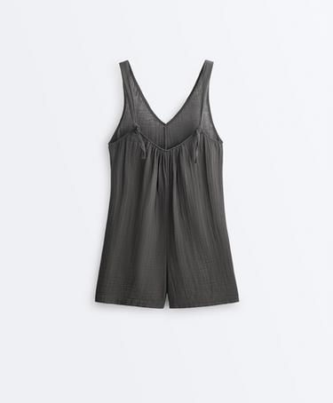 100% cotton gauze short jumpsuit — ASPHALT 9