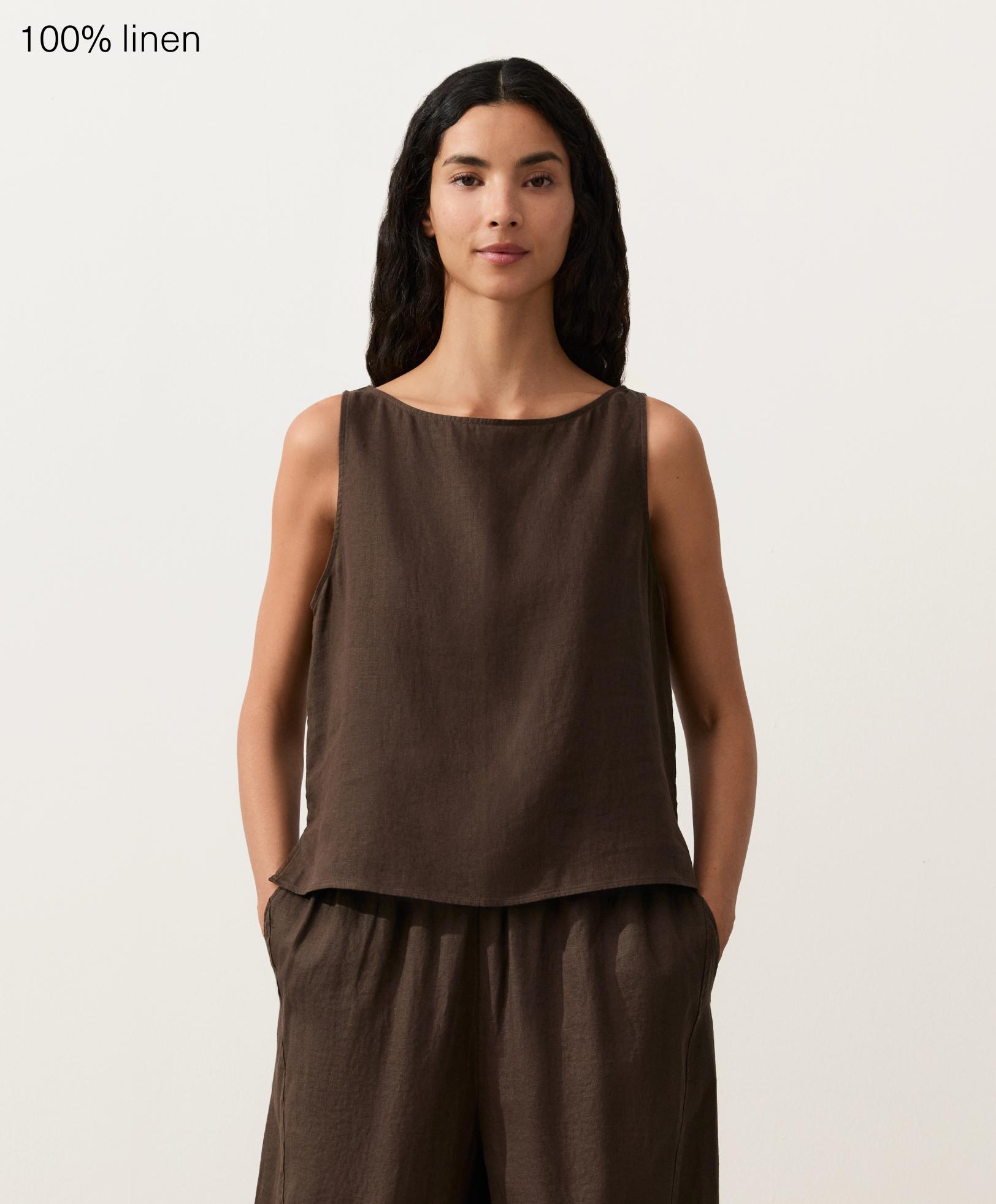 100% linen square Top