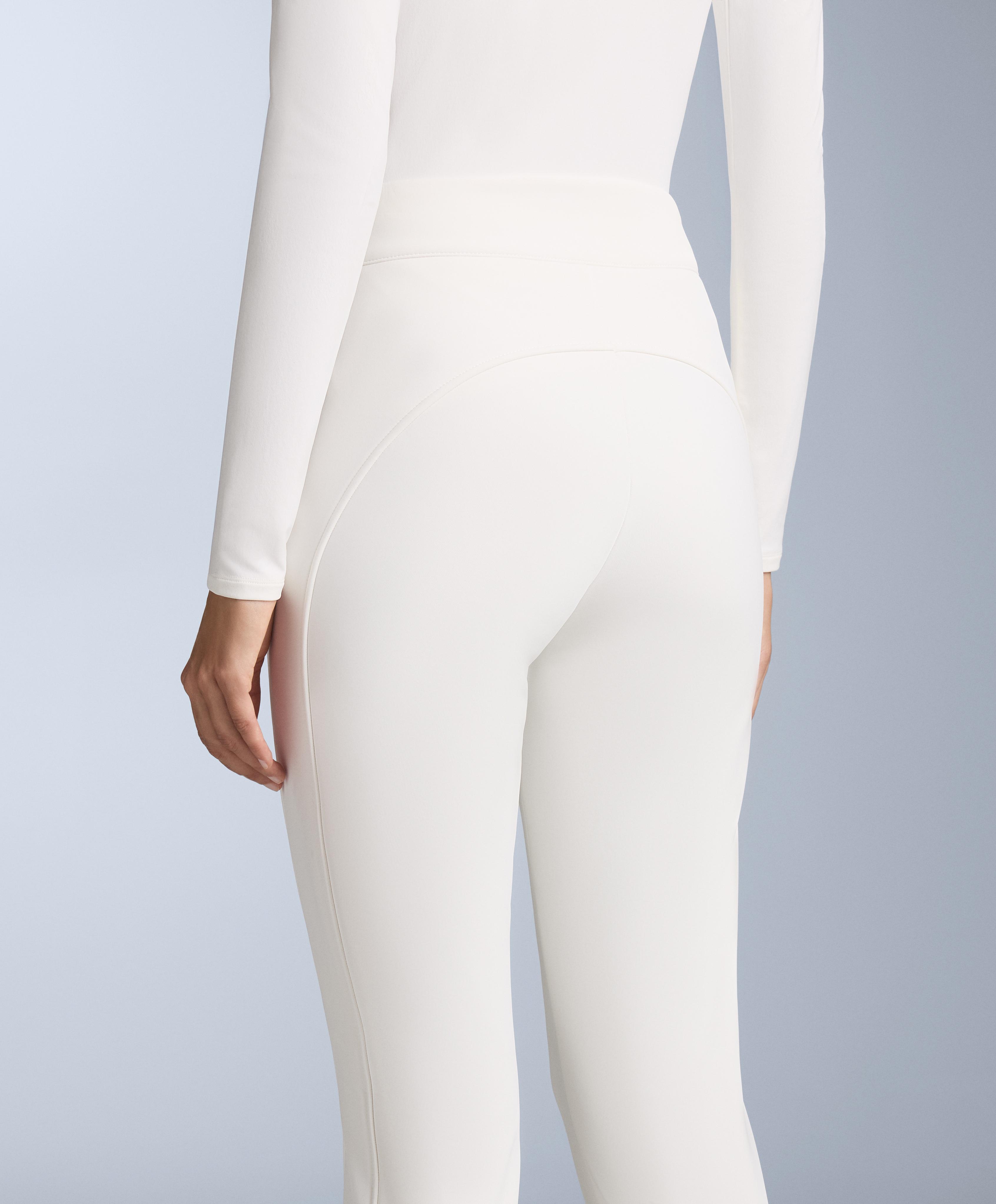 Water-resistant full length flare stretch SKI trousers — WHITE