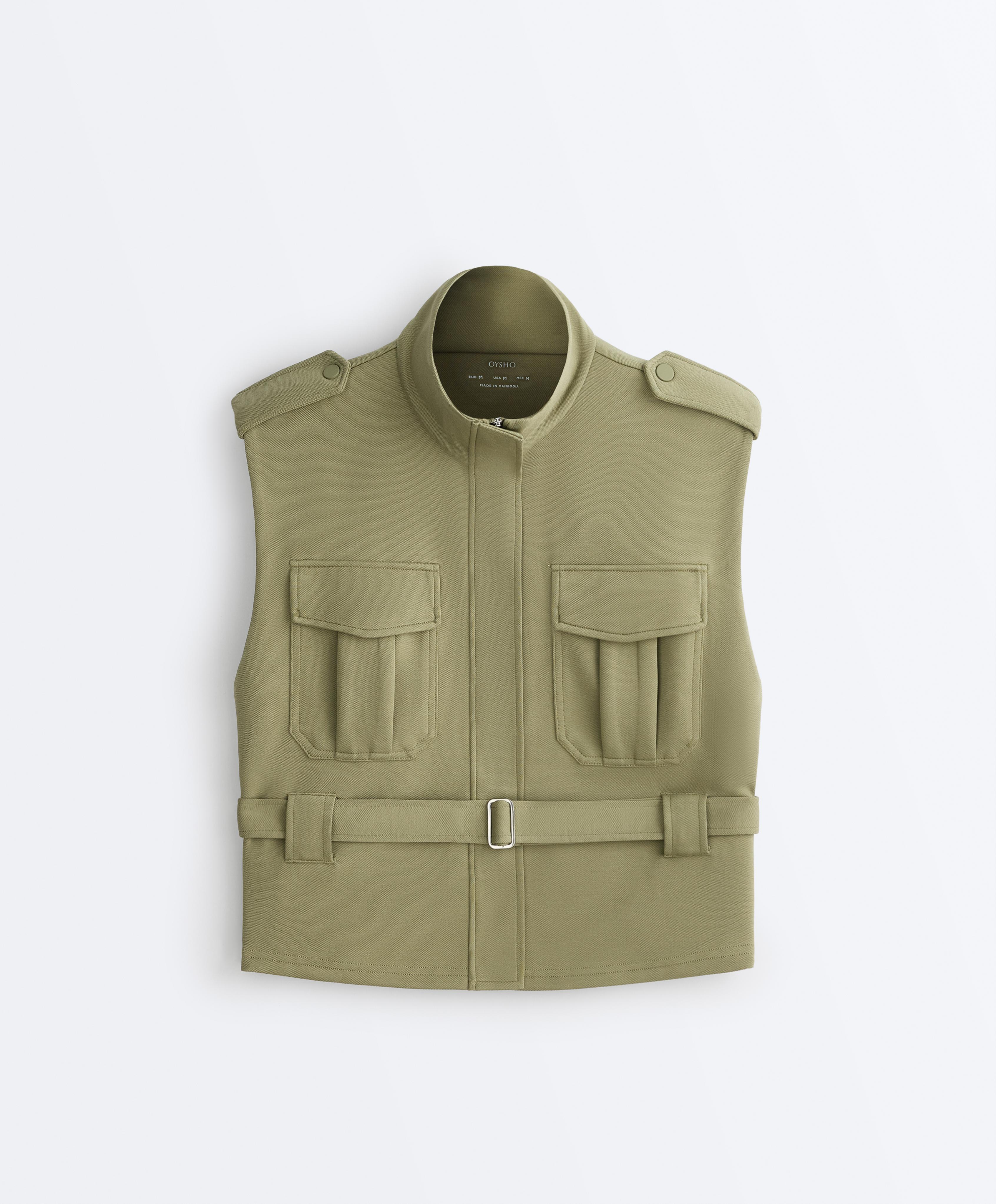 Utility piqué gilet with cotton belt | OYSHO România