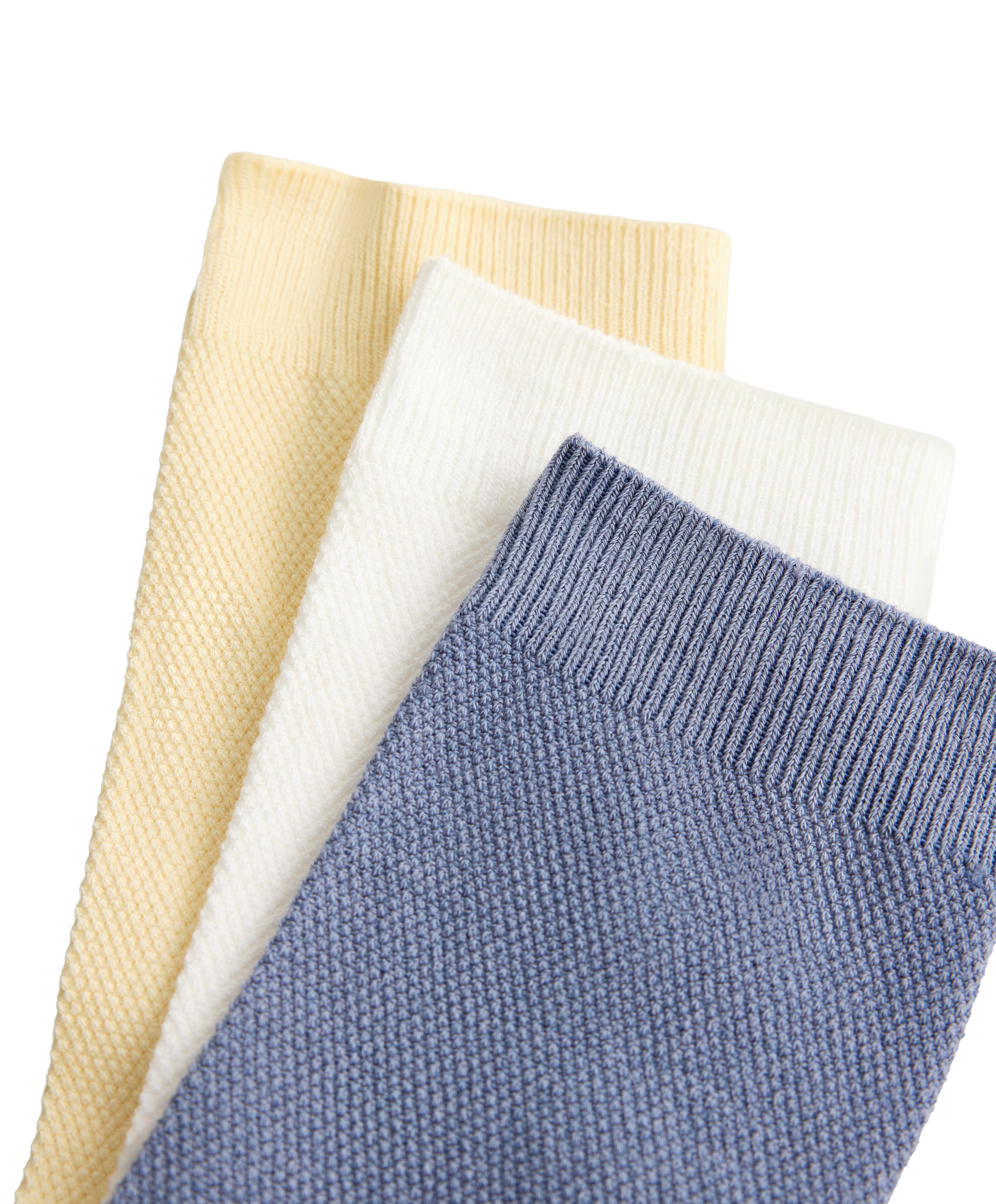 3 pairs of cotton blend classic pique socks — YELLOW
