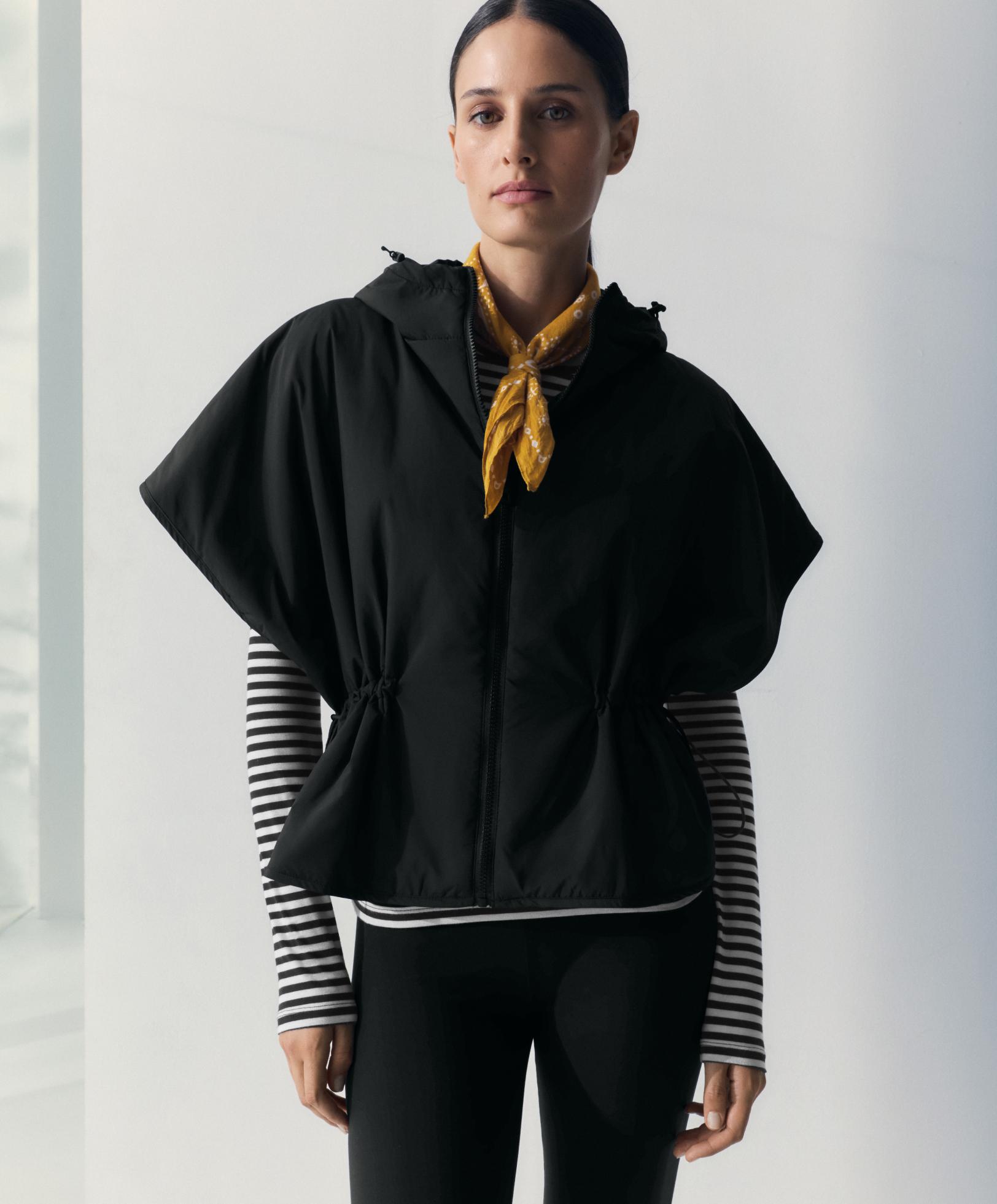 Hooded padded gilet — BLACK