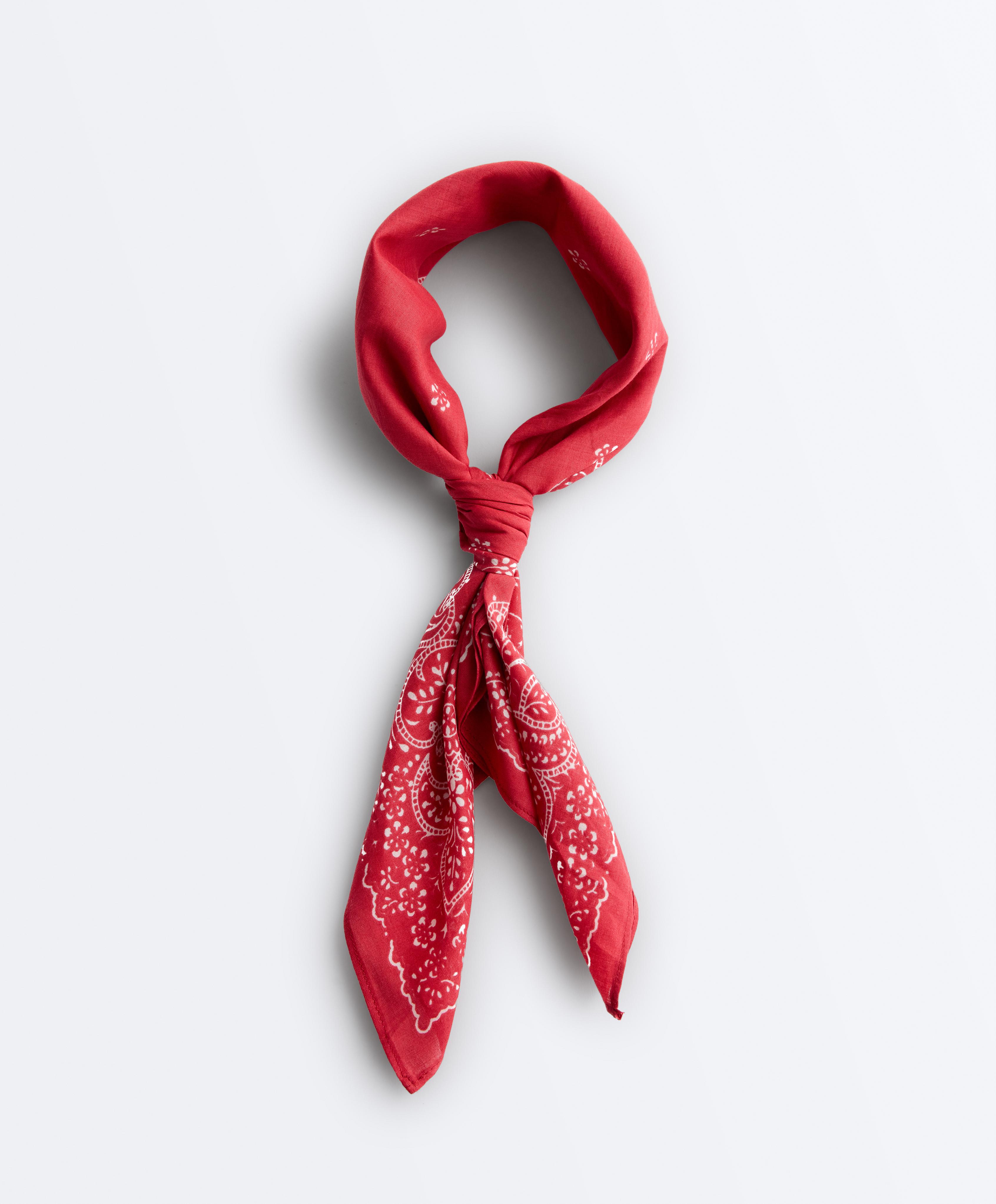 Printed 100% cotton bandana — RED