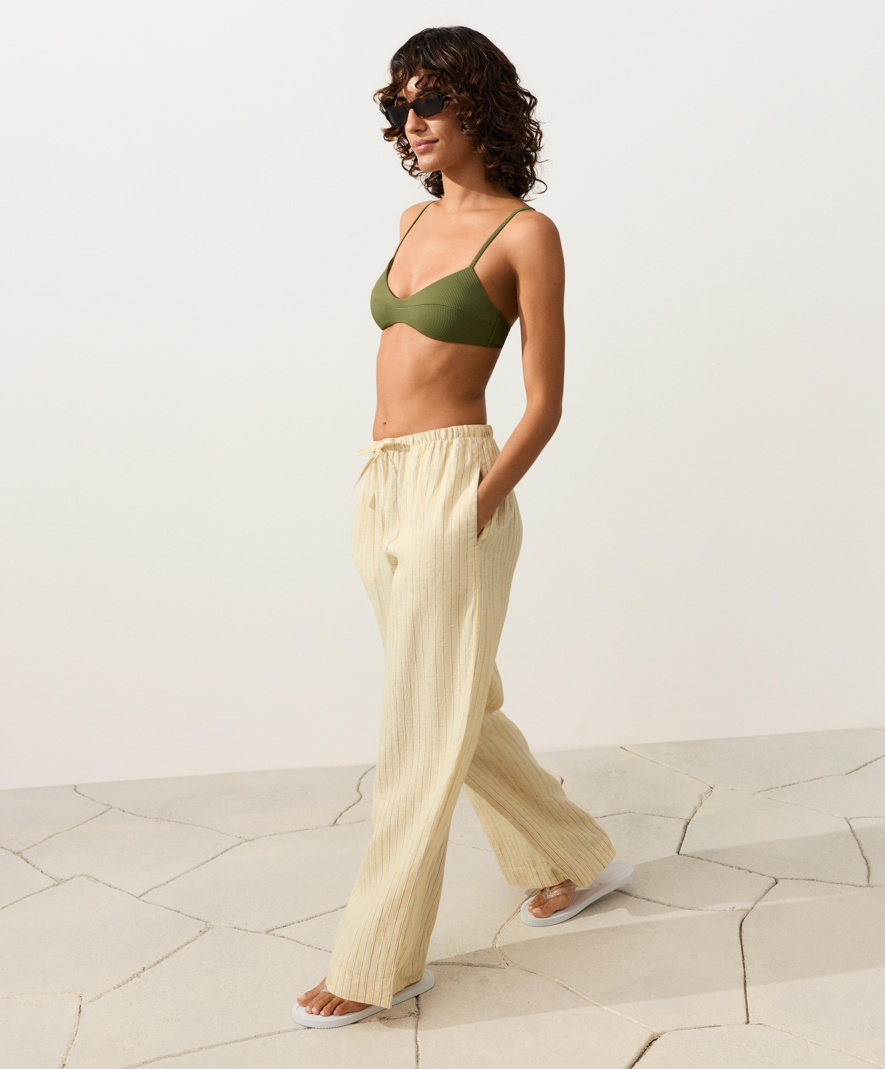 Rib bikini top — LIGHT KHAKI