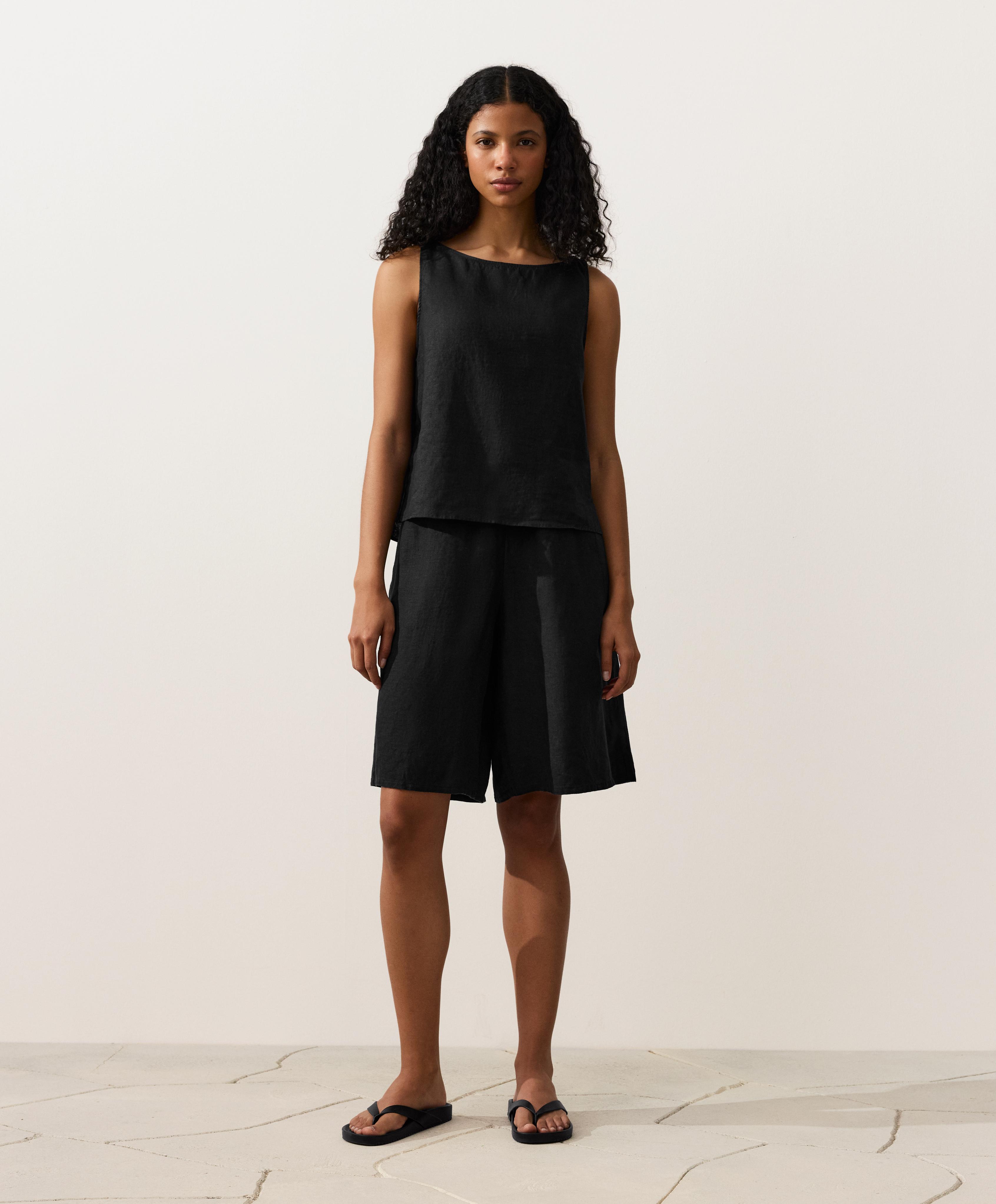 100% linen square Top