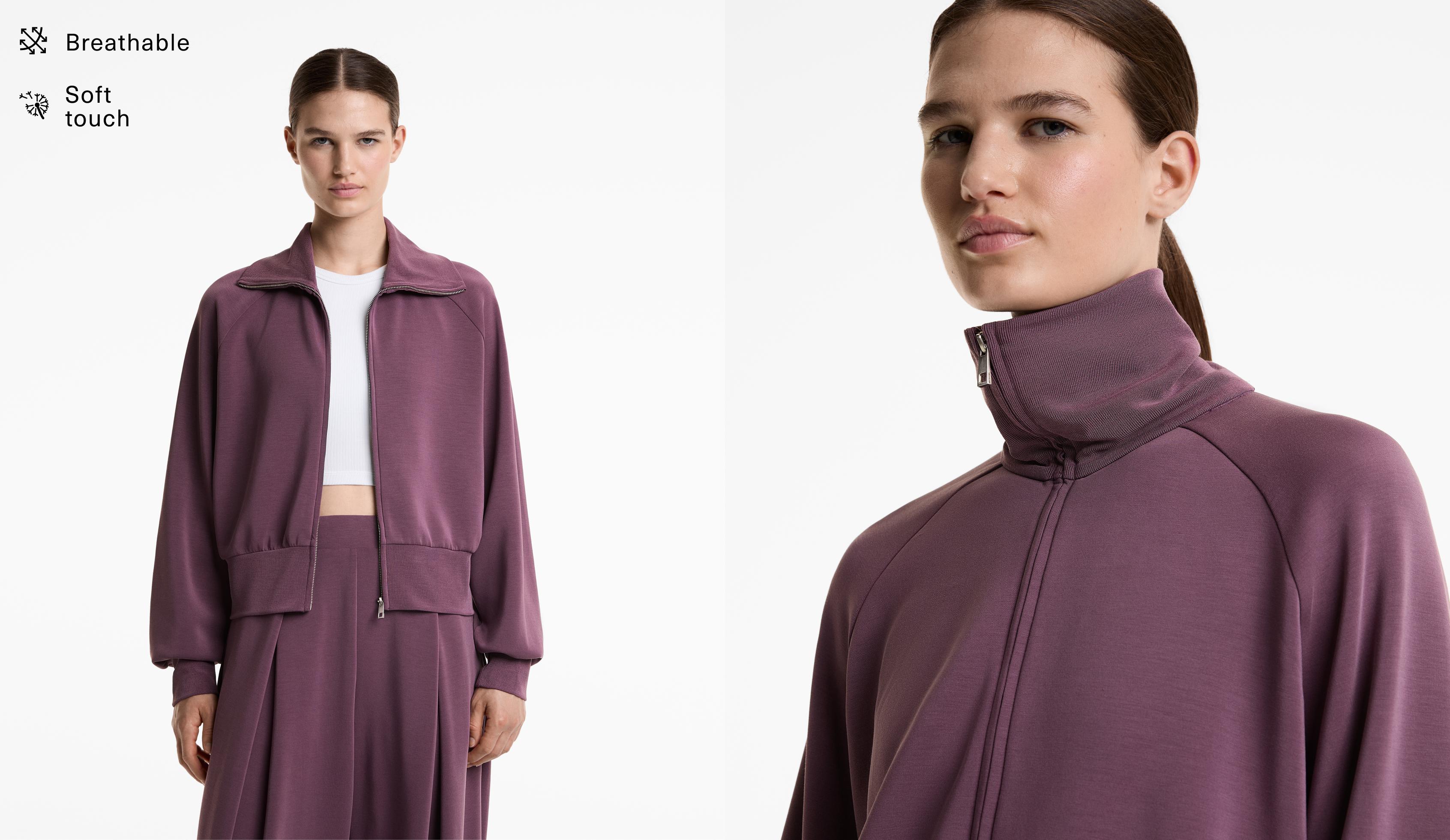 Jacke mit Modal-Kragen mit weicher Haptik