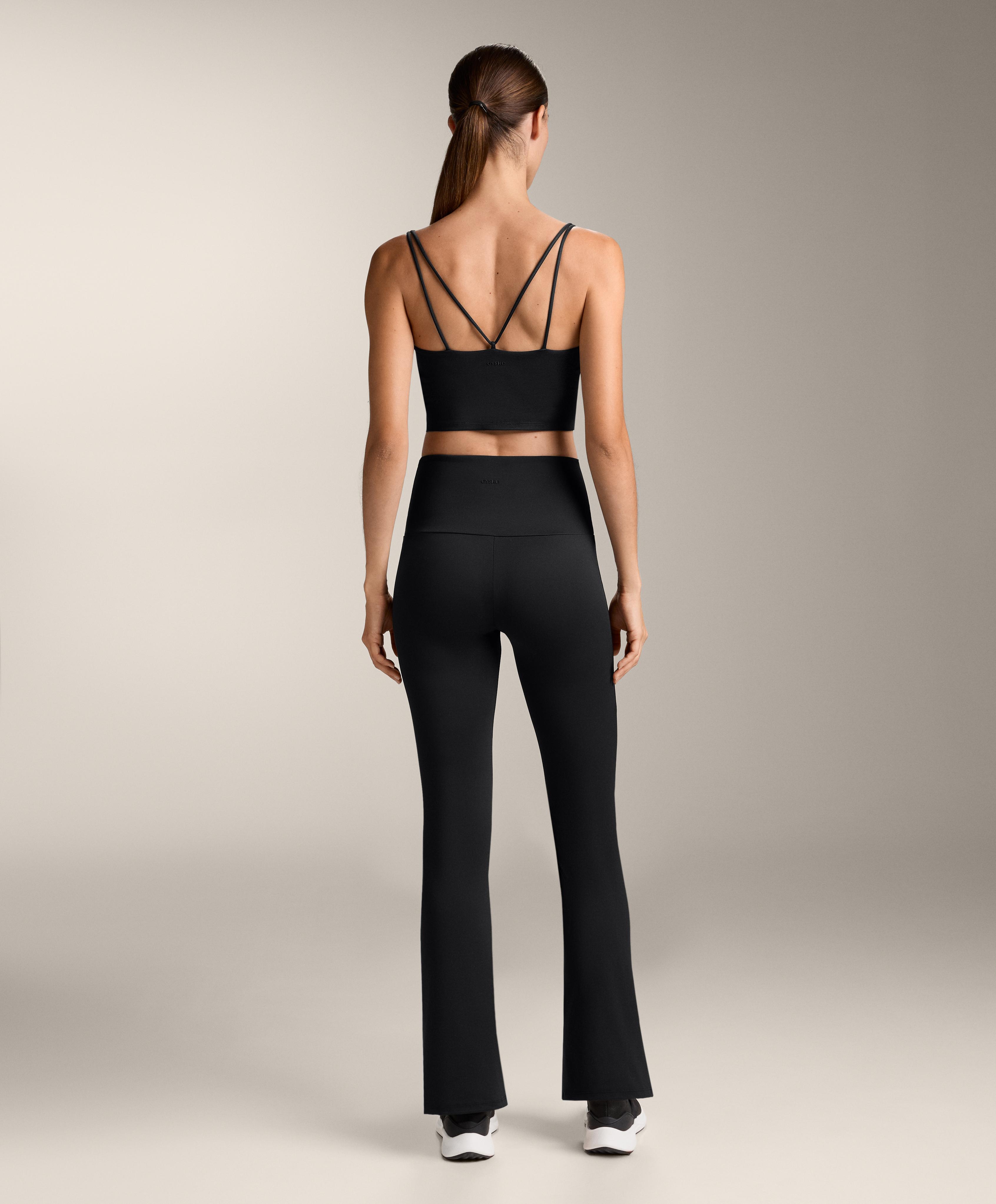 Super high rise Comfortlux flare trousers — BLACK