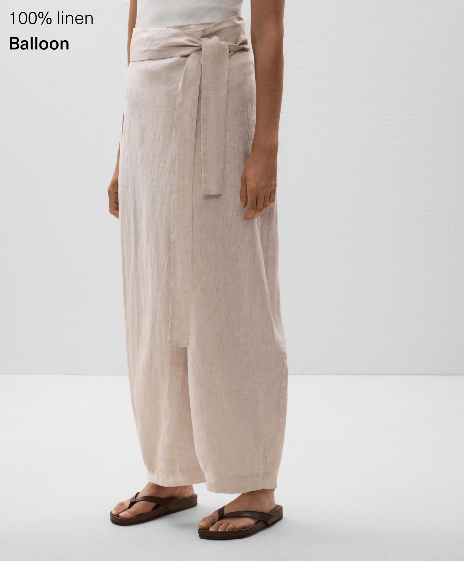 100% linen crossover balloon trousers 100% linen crossover balloon trousers